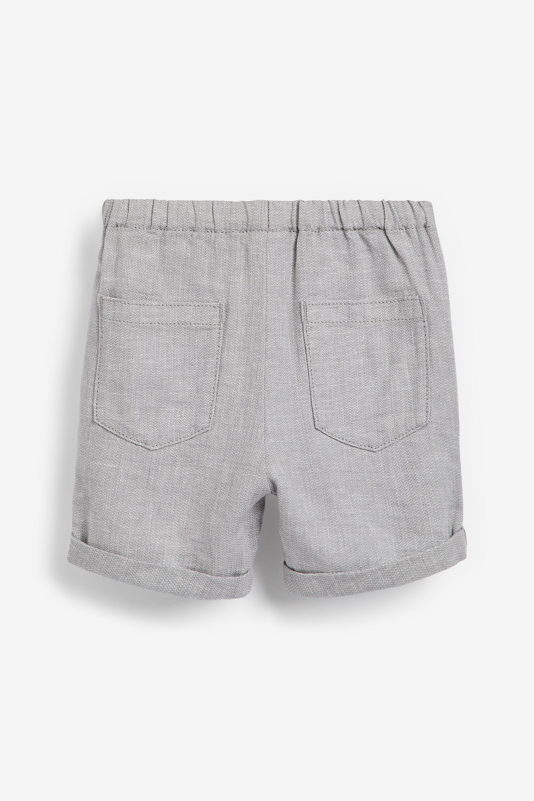 Grey Linen Blend Pull-On Shorts (3mths-7yrs)