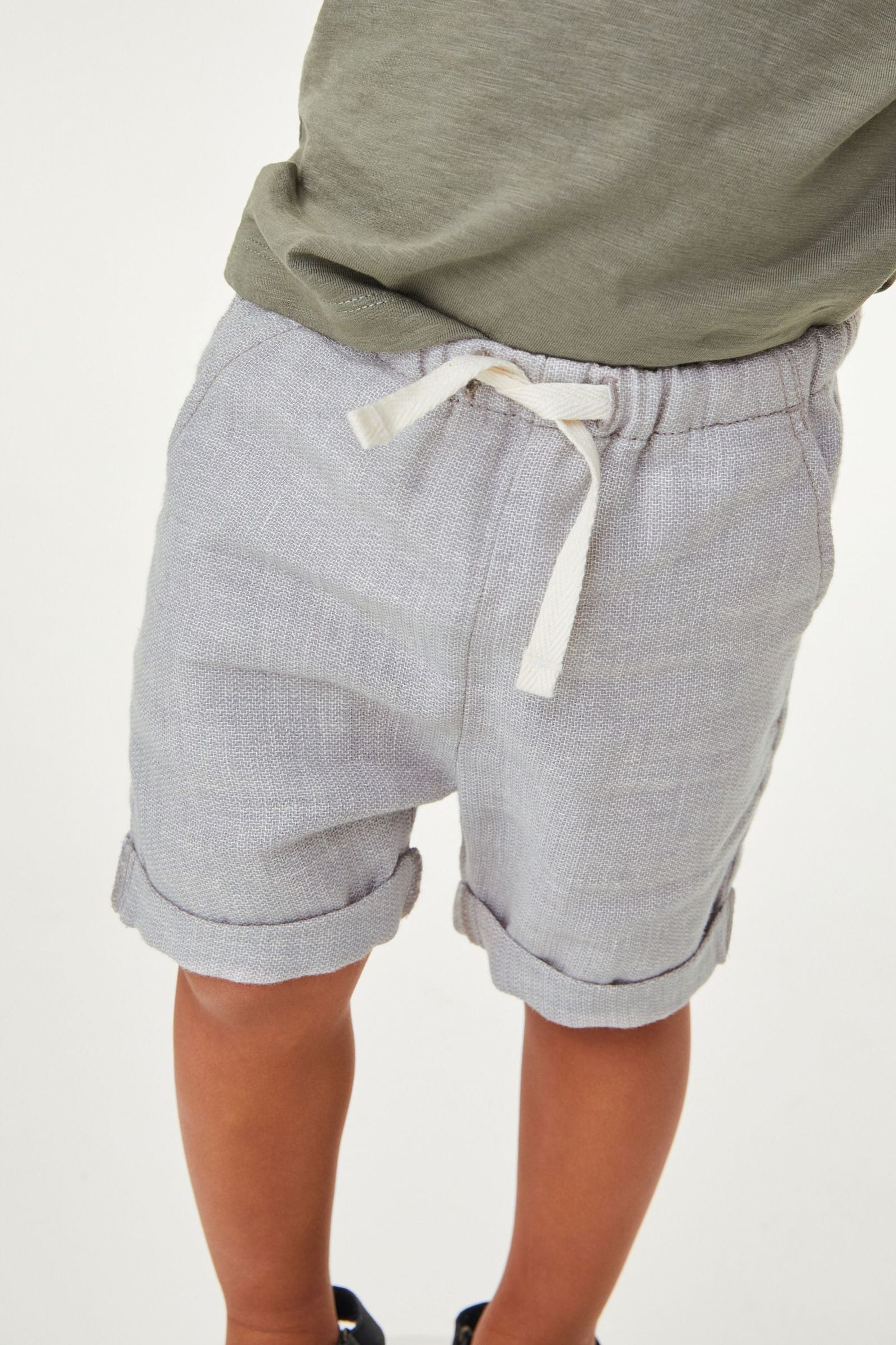 Grey Linen Blend Pull-On Shorts (3mths-7yrs)