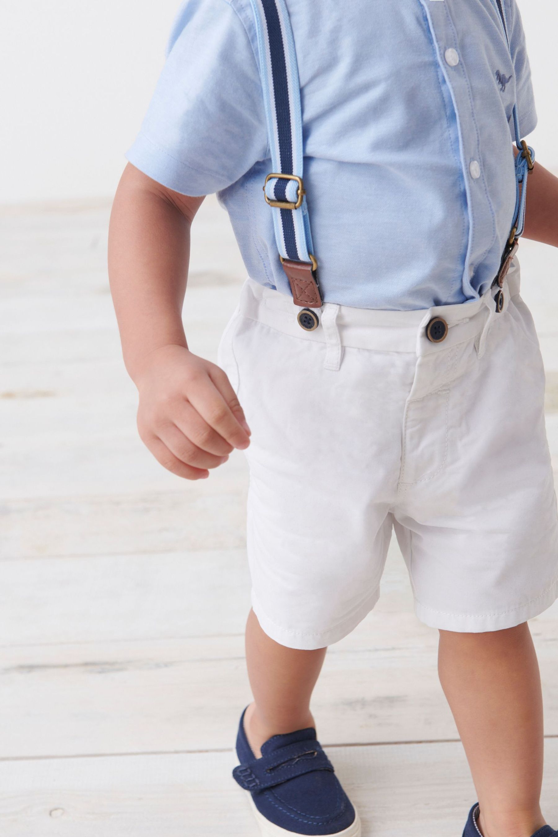 White with Braces Chino Shorts (3mths-7yrs)