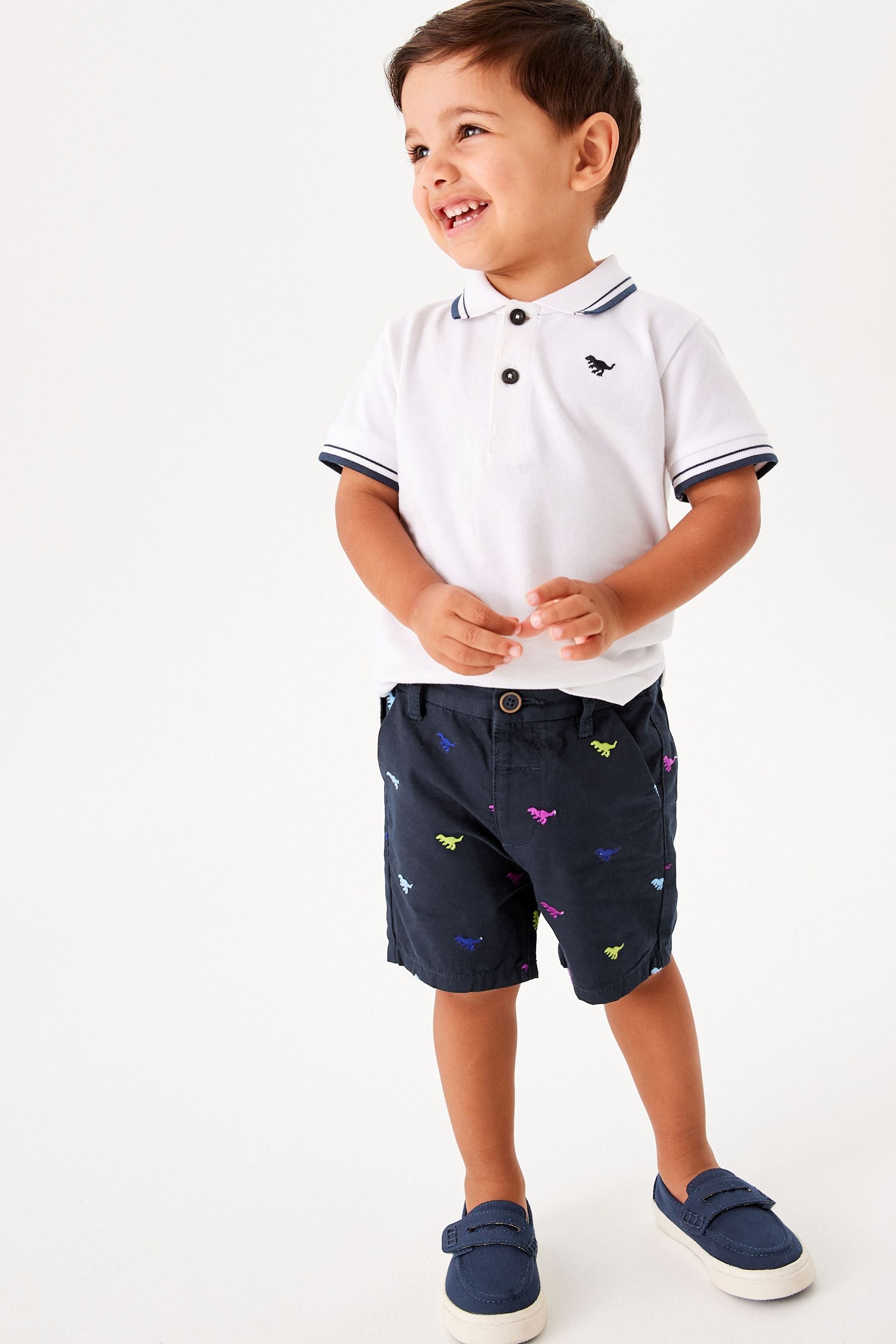 Navy Dinosaur Chino Shorts (3mths-7yrs)