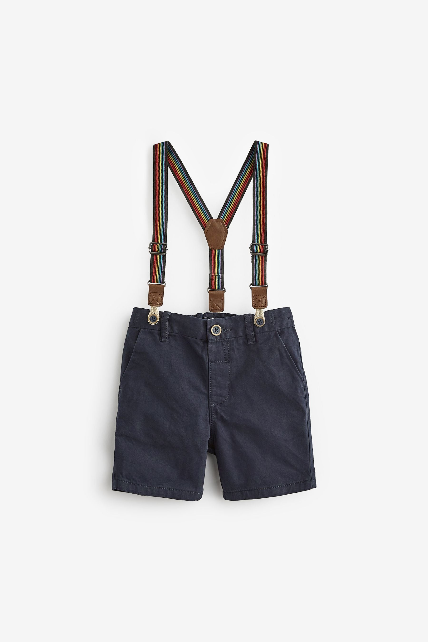 Navy Blue with Braces Chino Shorts (3mths-7yrs)