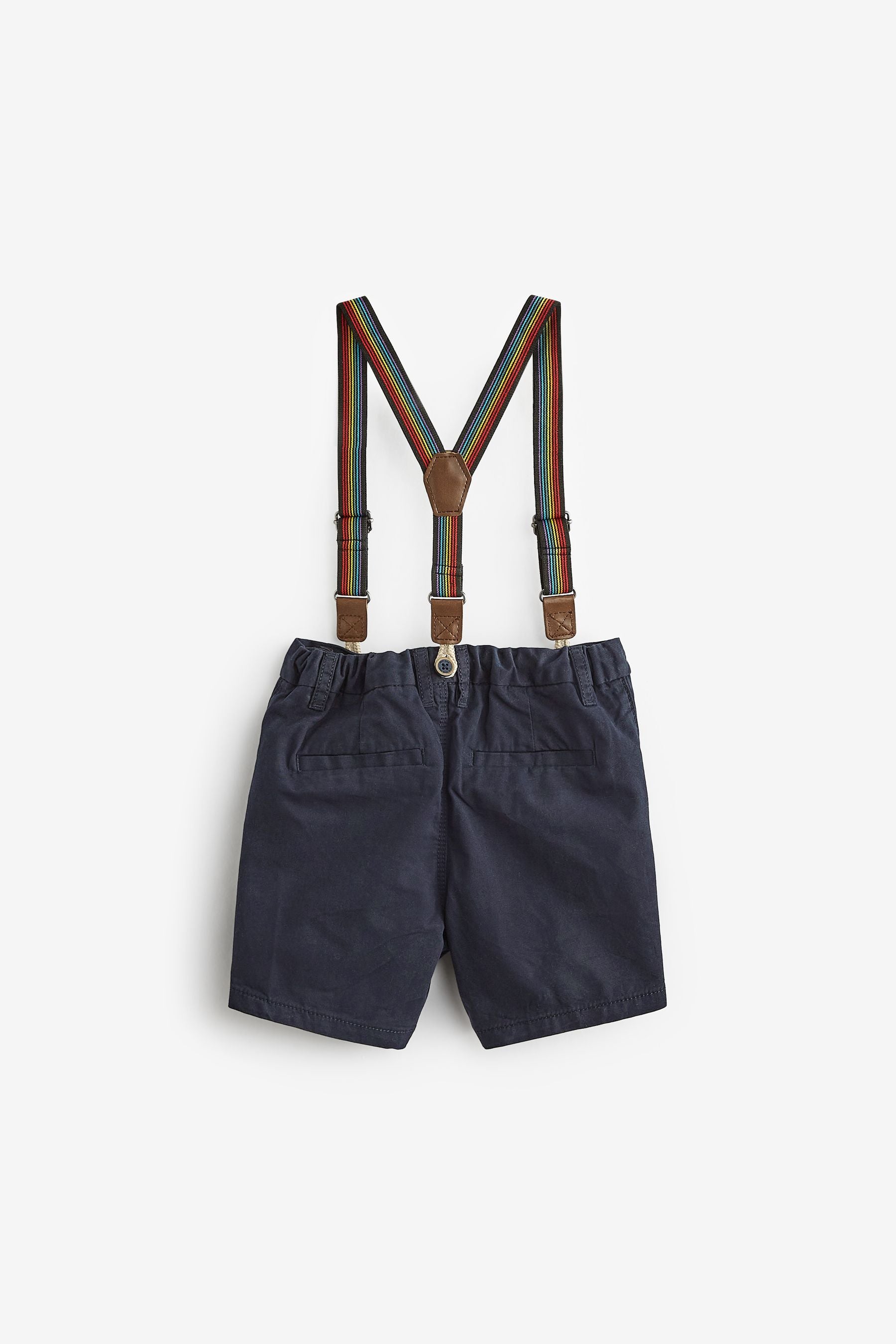 Navy Blue with Braces Chino Shorts (3mths-7yrs)