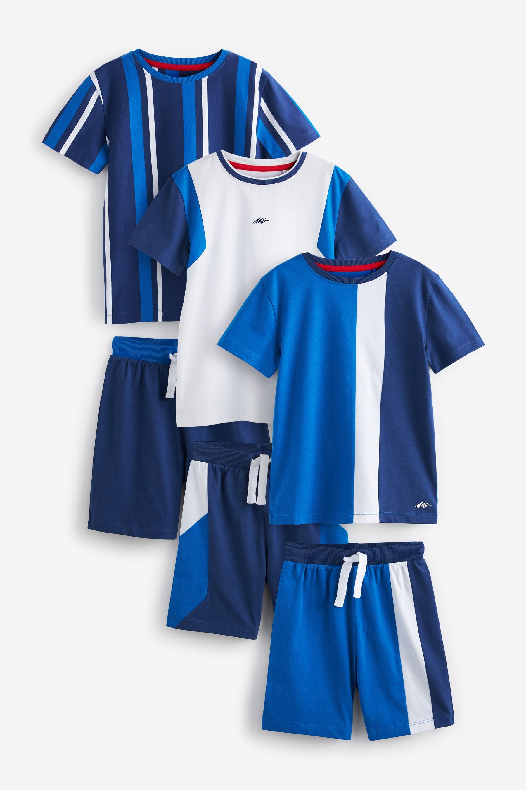 Blue Stripe Short Pyjamas 3 Pack (3-16yrs)