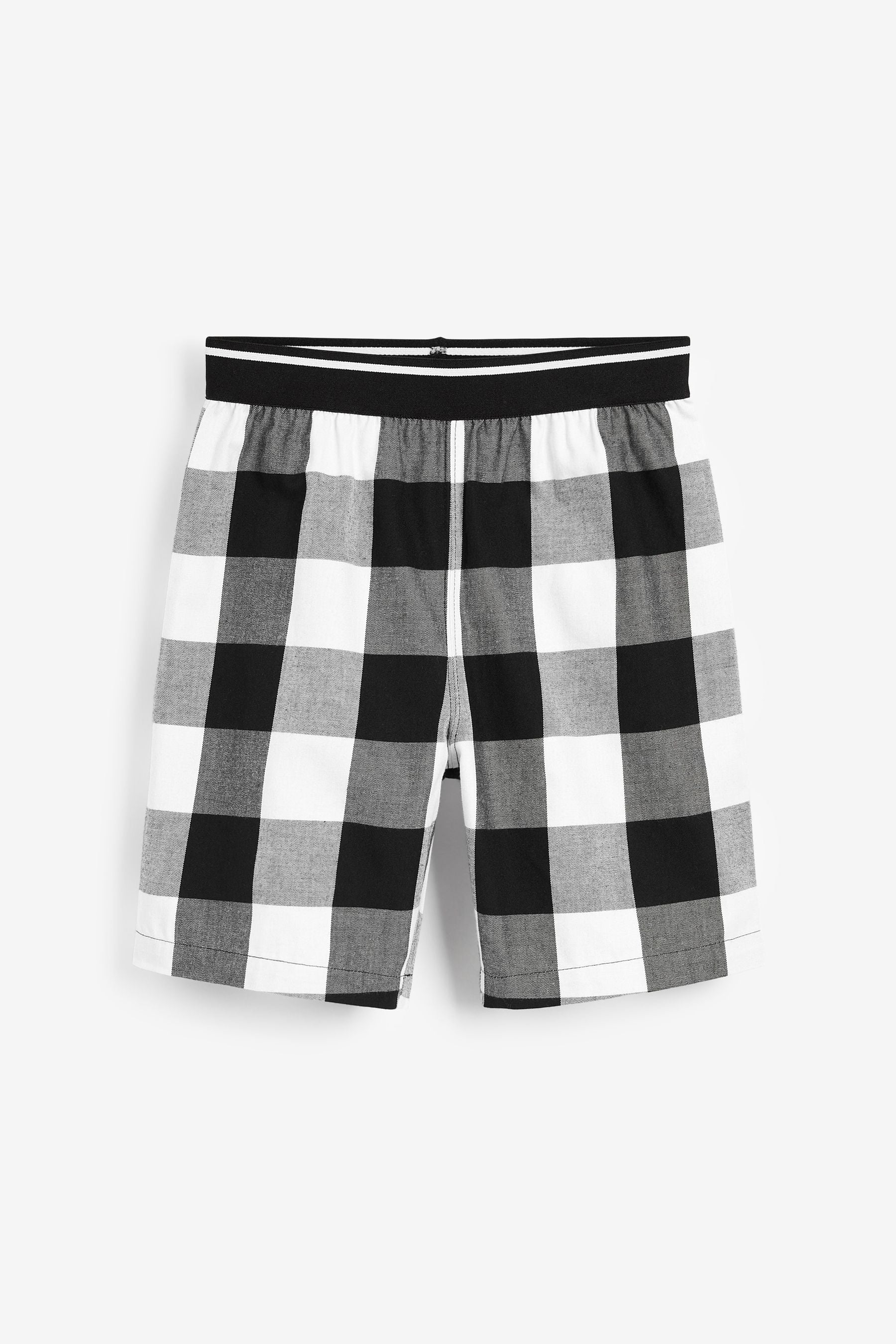 Black/White Football 2 Pack Check Short Pyjamas (3-16yrs)