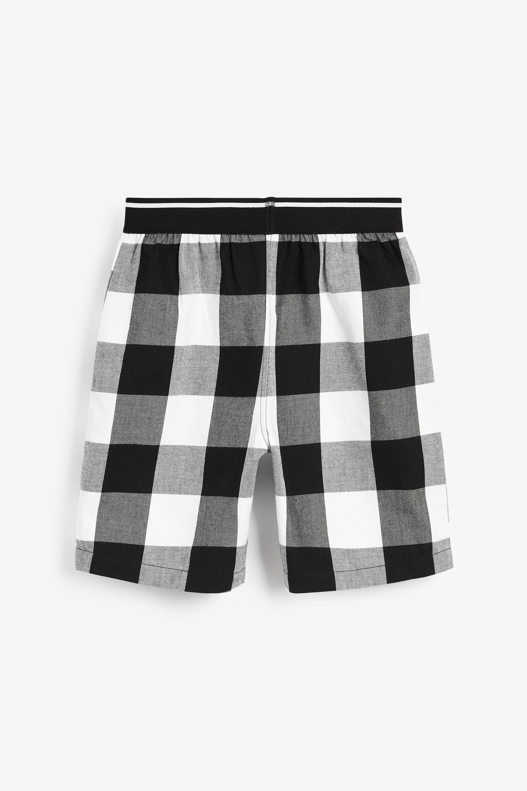 Black/White Football 2 Pack Check Short Pyjamas (3-16yrs)