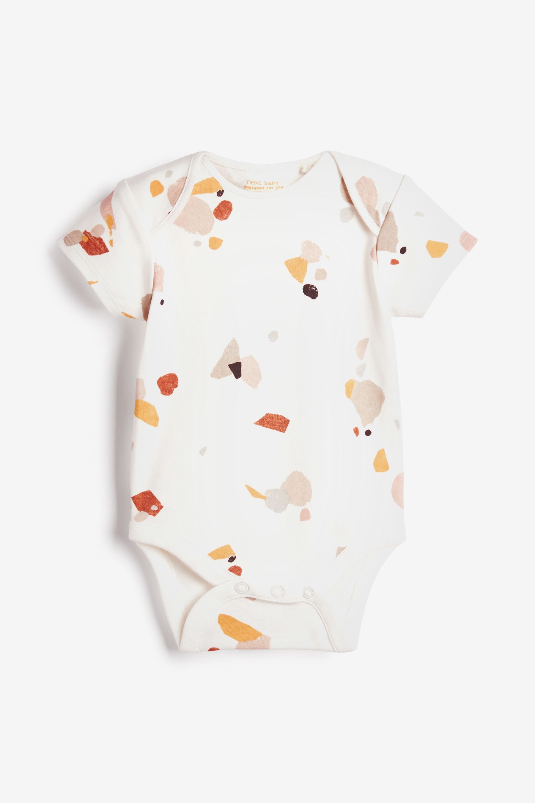 Rust Red/Ochre Yellow White 7 Pack Essential Baby Short Sleeve Bodysuits