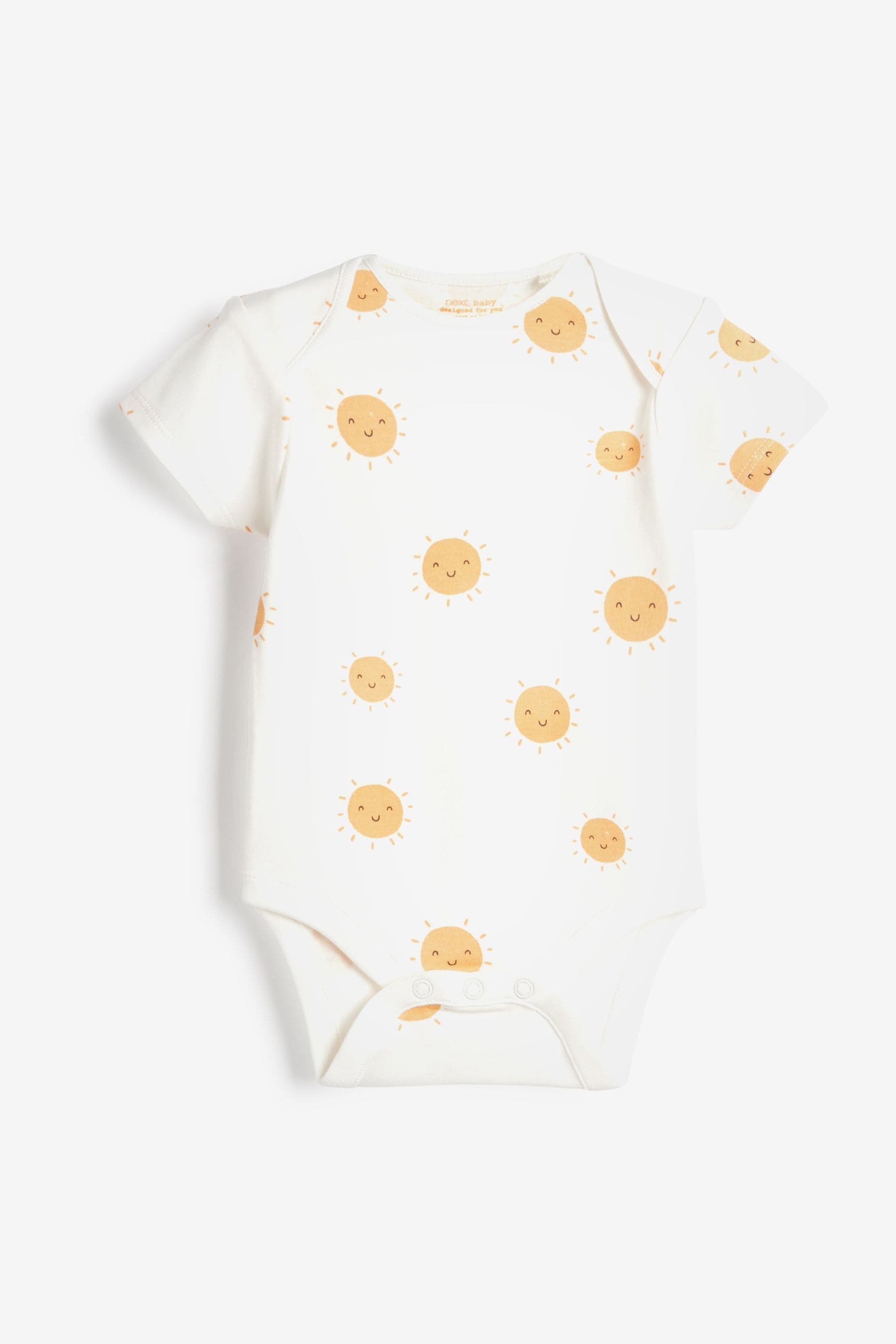 Rust Red/Ochre Yellow White 7 Pack Essential Baby Short Sleeve Bodysuits