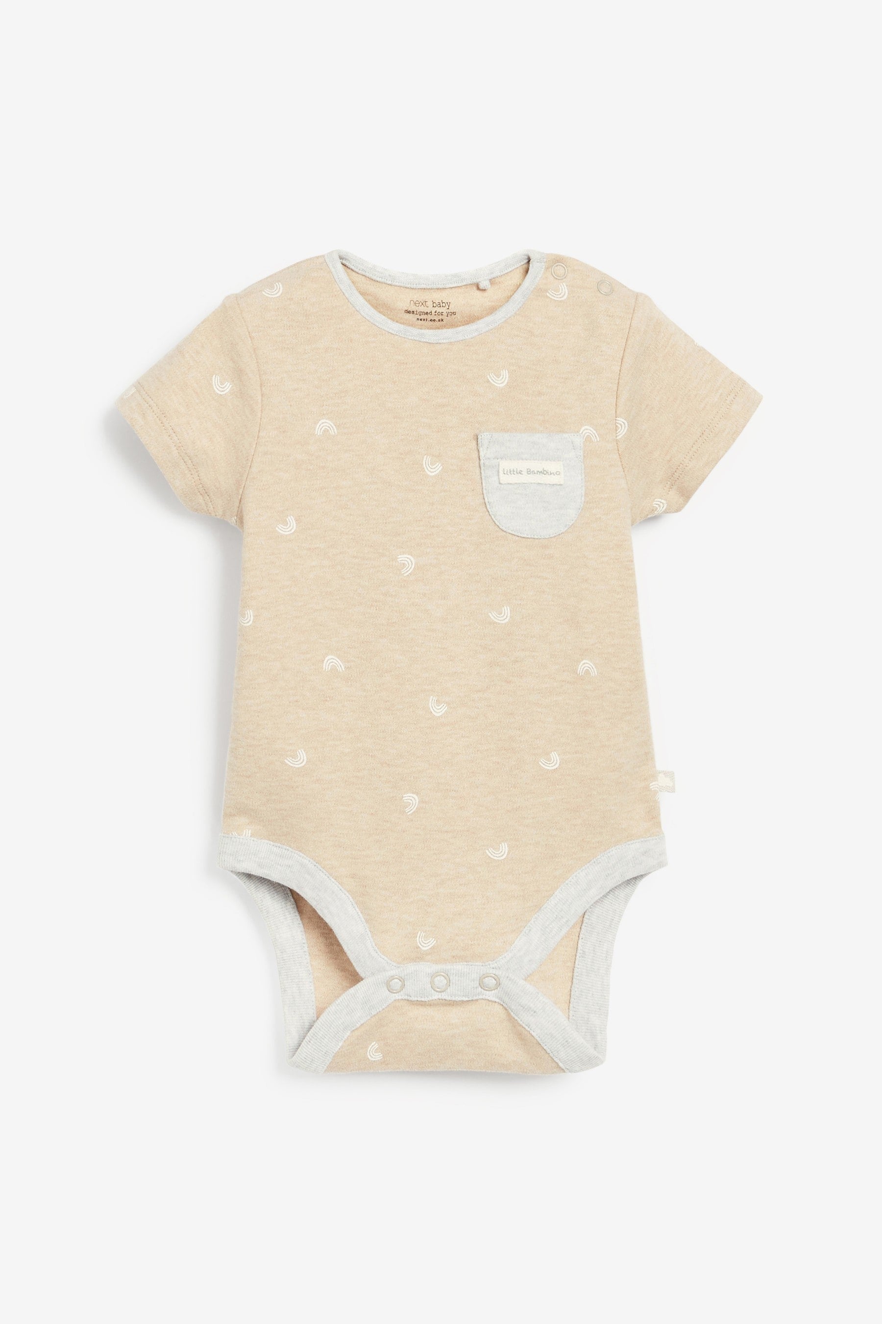 Neutral 5 Pack Short Sleeve Baby Bodysuits