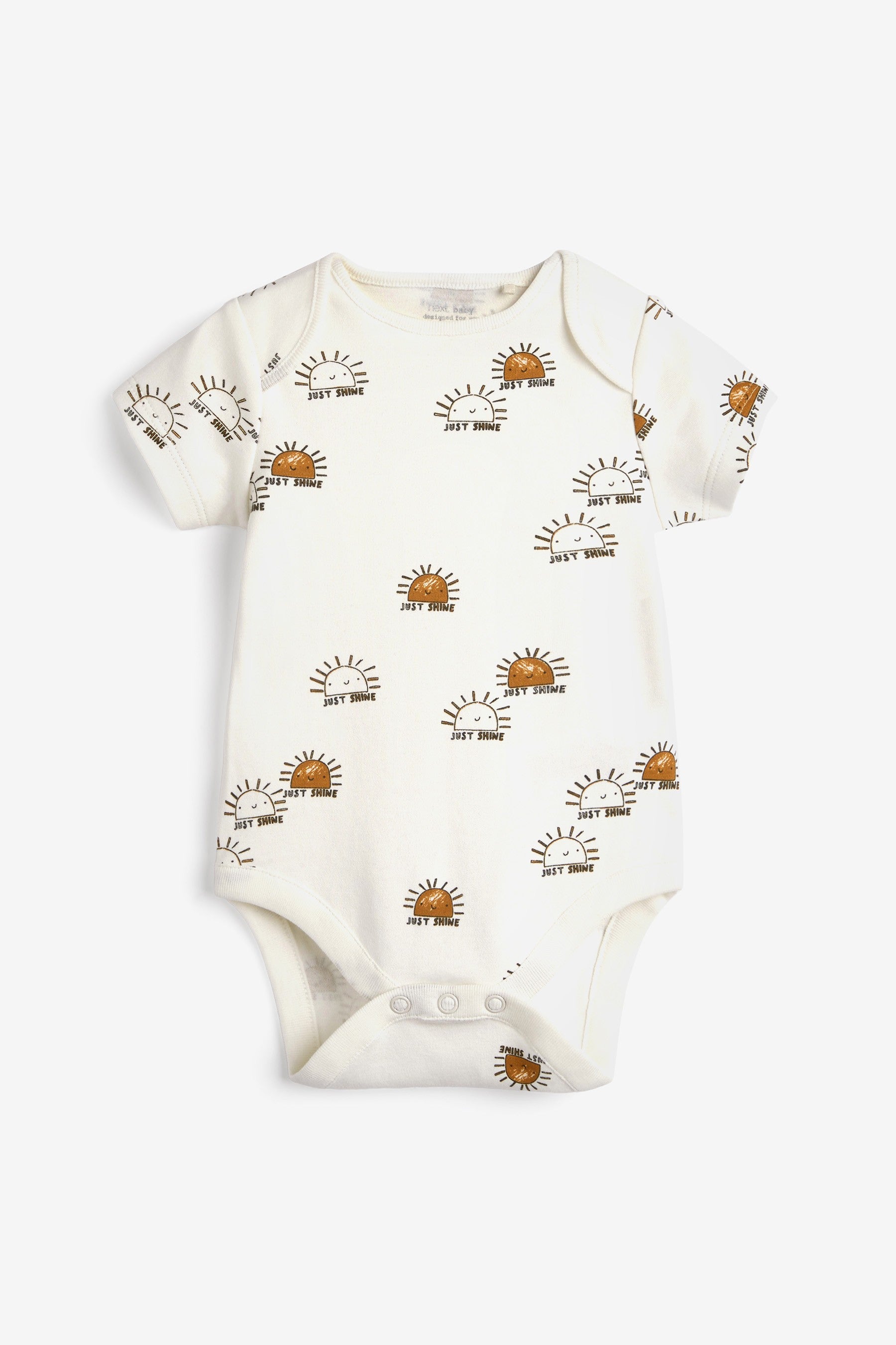 White Mini Veg Print 5 Pack Short Sleeve Baby Bodysuits (0mths-3yrs)