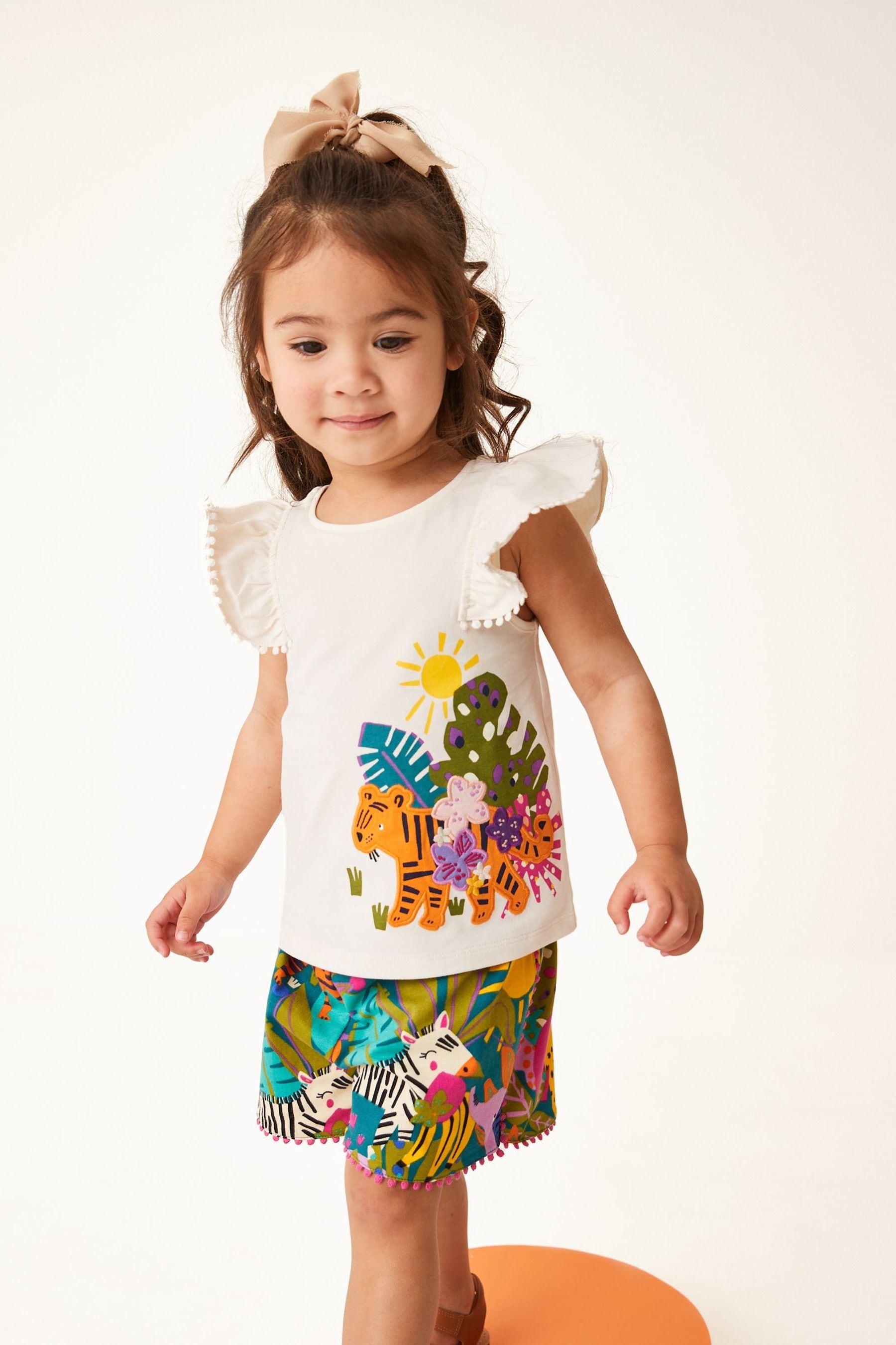 Cream Tropical Tiger Vest And Shorts Set (3mths-7yrs)