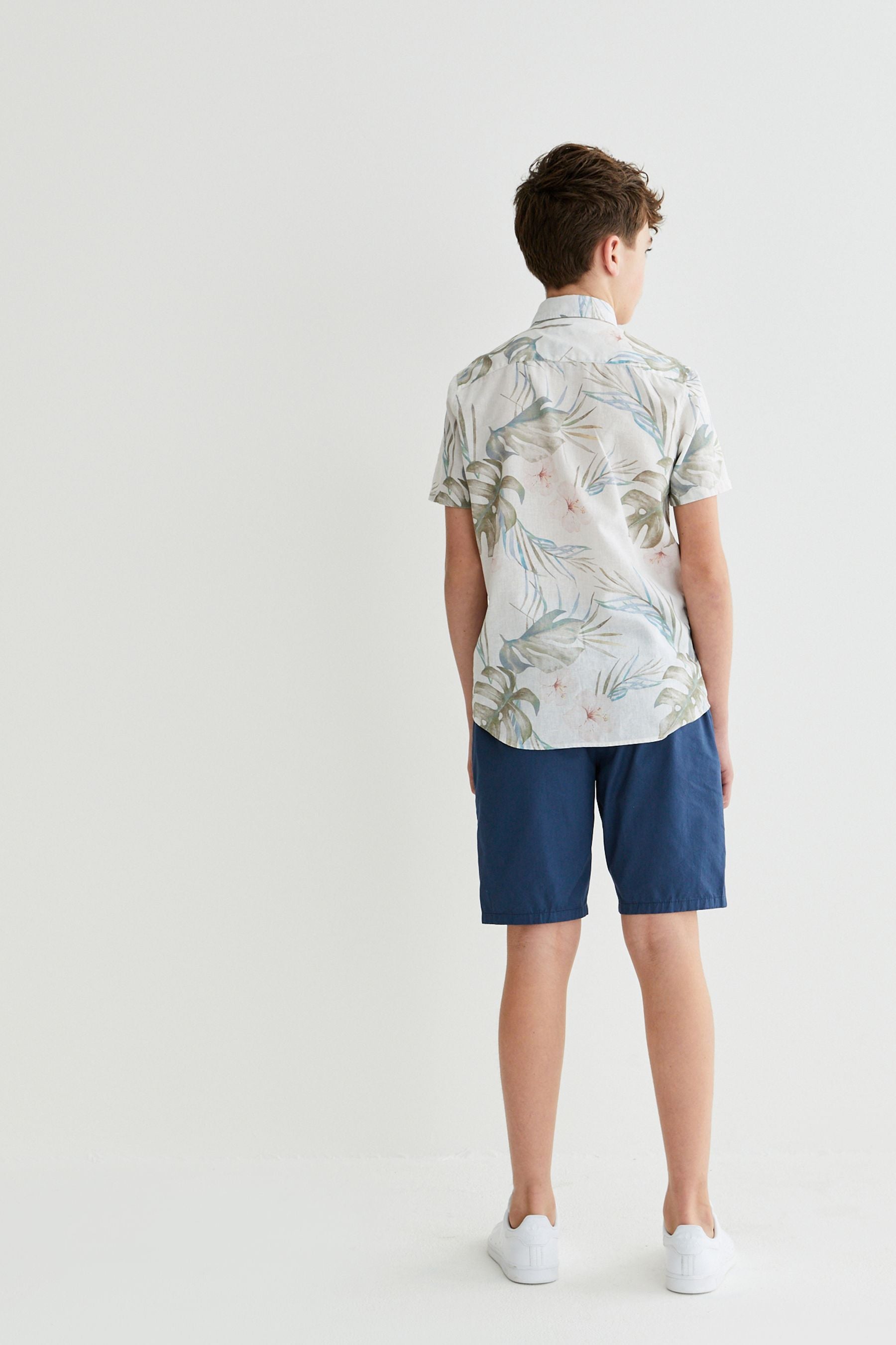 Neutral Palm Short Sleeve Printed Shirt (3-16yrs)