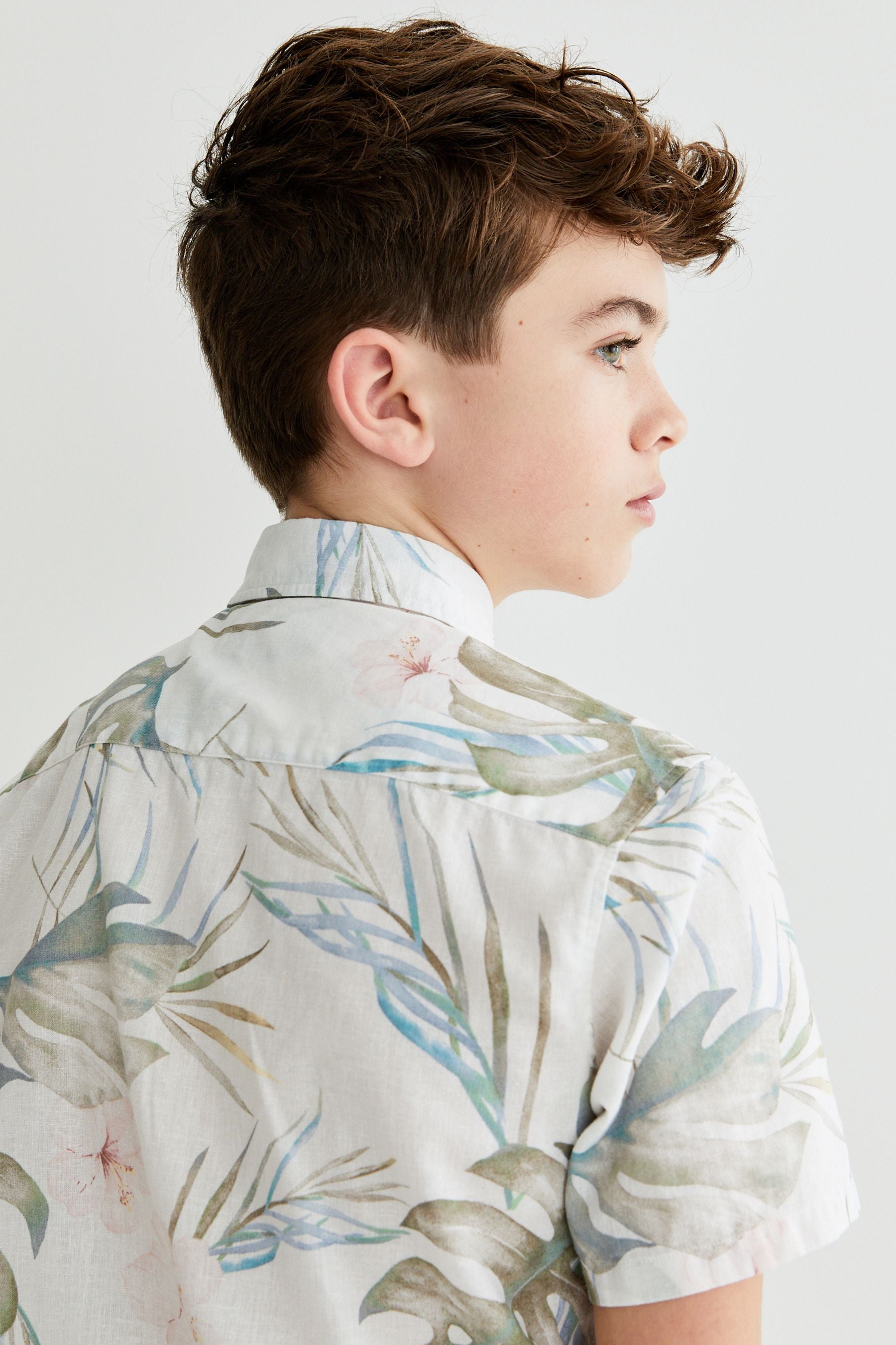 Neutral Palm Short Sleeve Printed Shirt (3-16yrs)