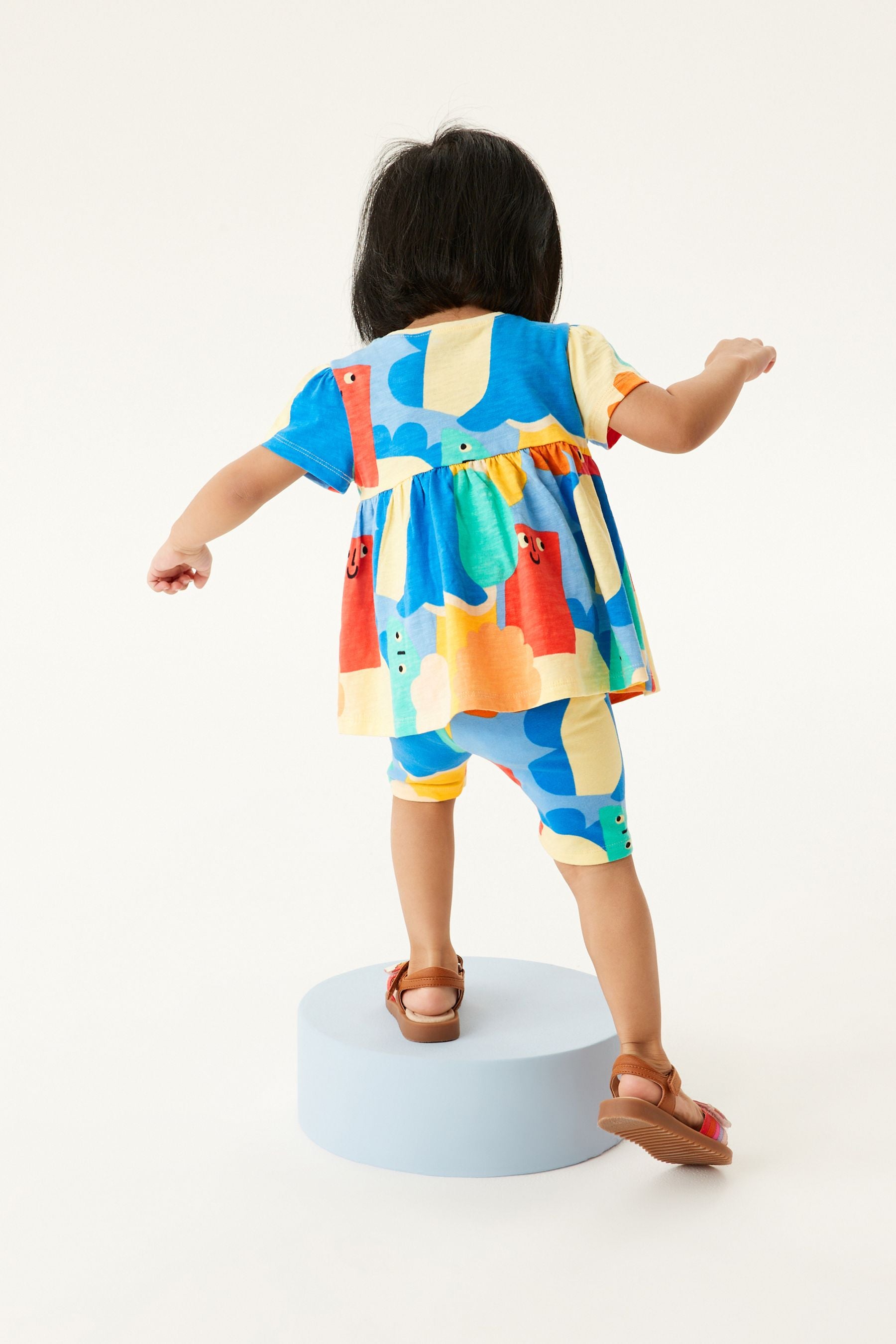 Multi Character Shapes Short Sleeve Top And Shorts Set (3mths-7yrs)