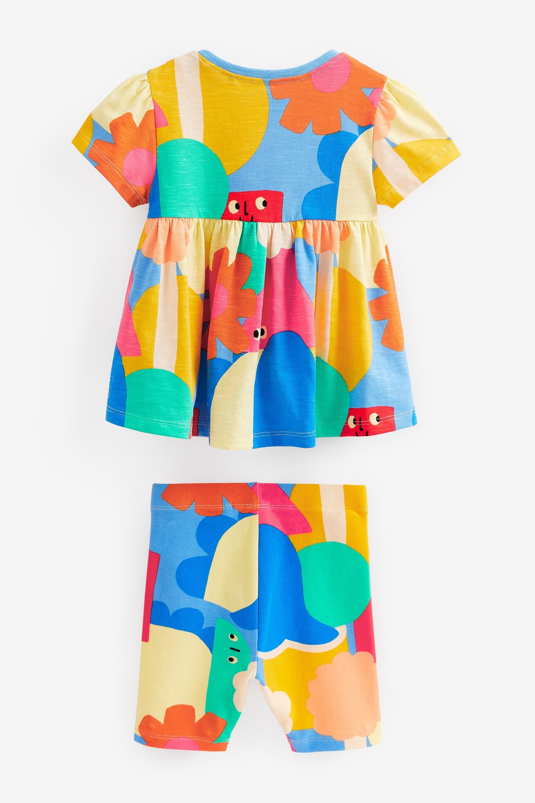 Multi Character Shapes Short Sleeve Top And Shorts Set (3mths-7yrs)