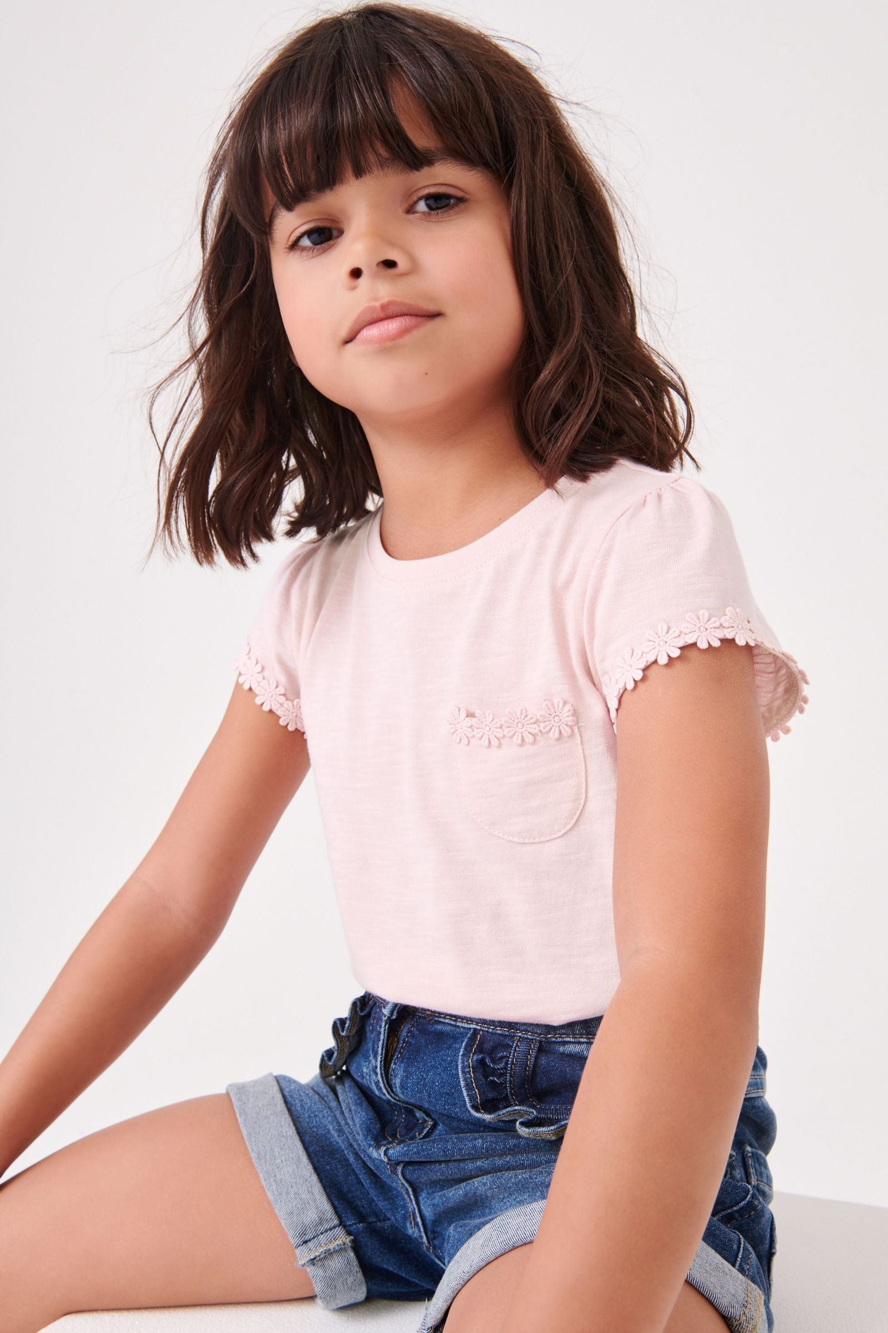 Pink Daisy Pocket T-Shirt (1.5-16yrs)