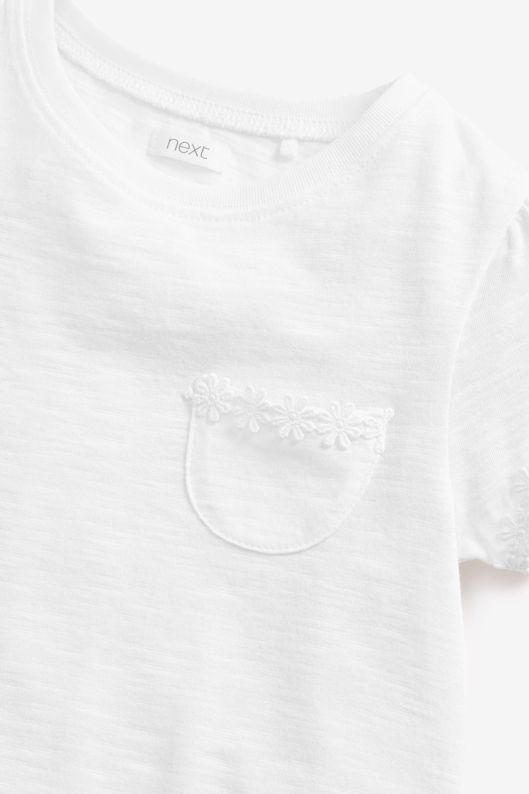 White Daisy Pocket T-Shirt (1.5-16yrs)