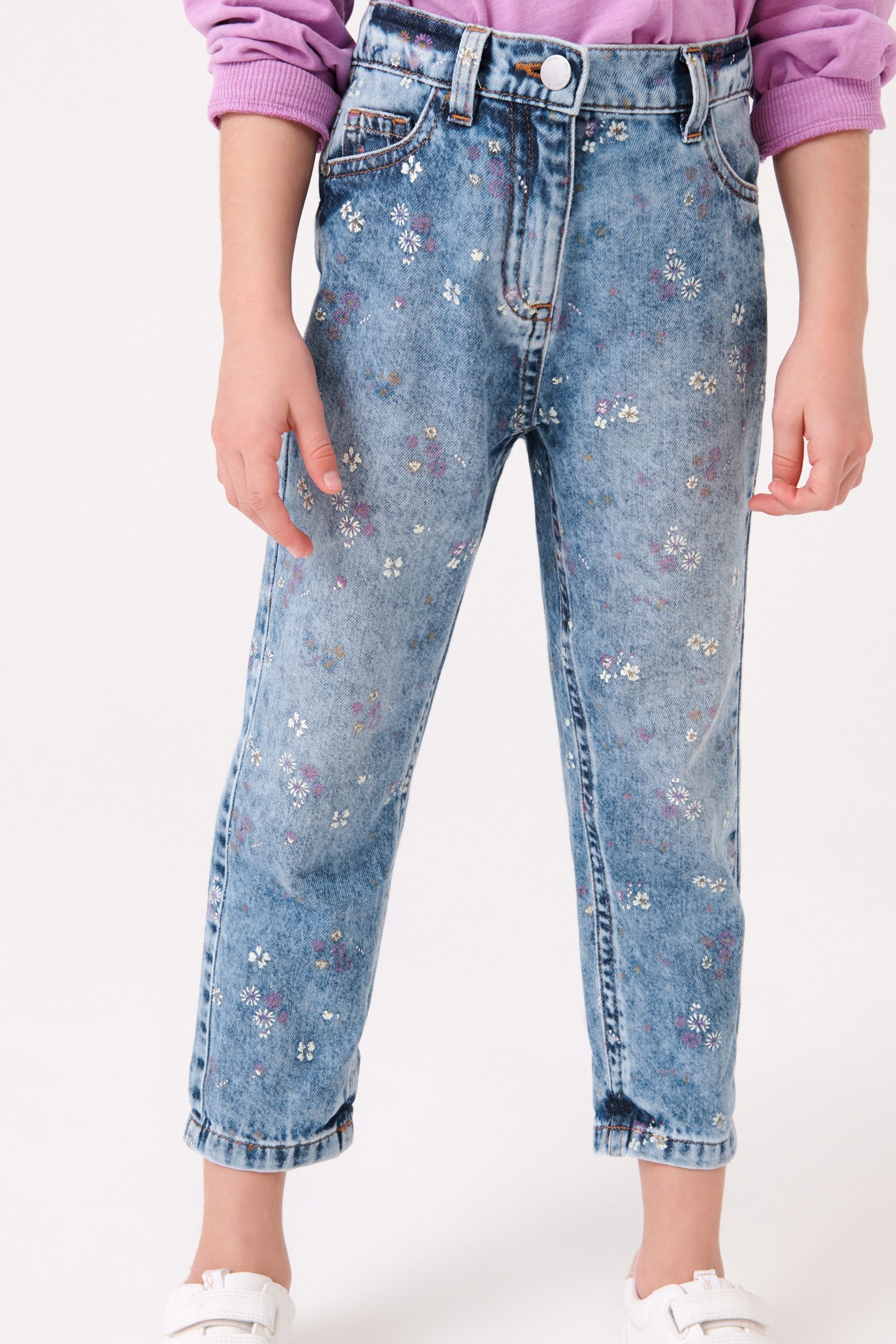 Floral Printed Mom Jeans (3-16yrs)