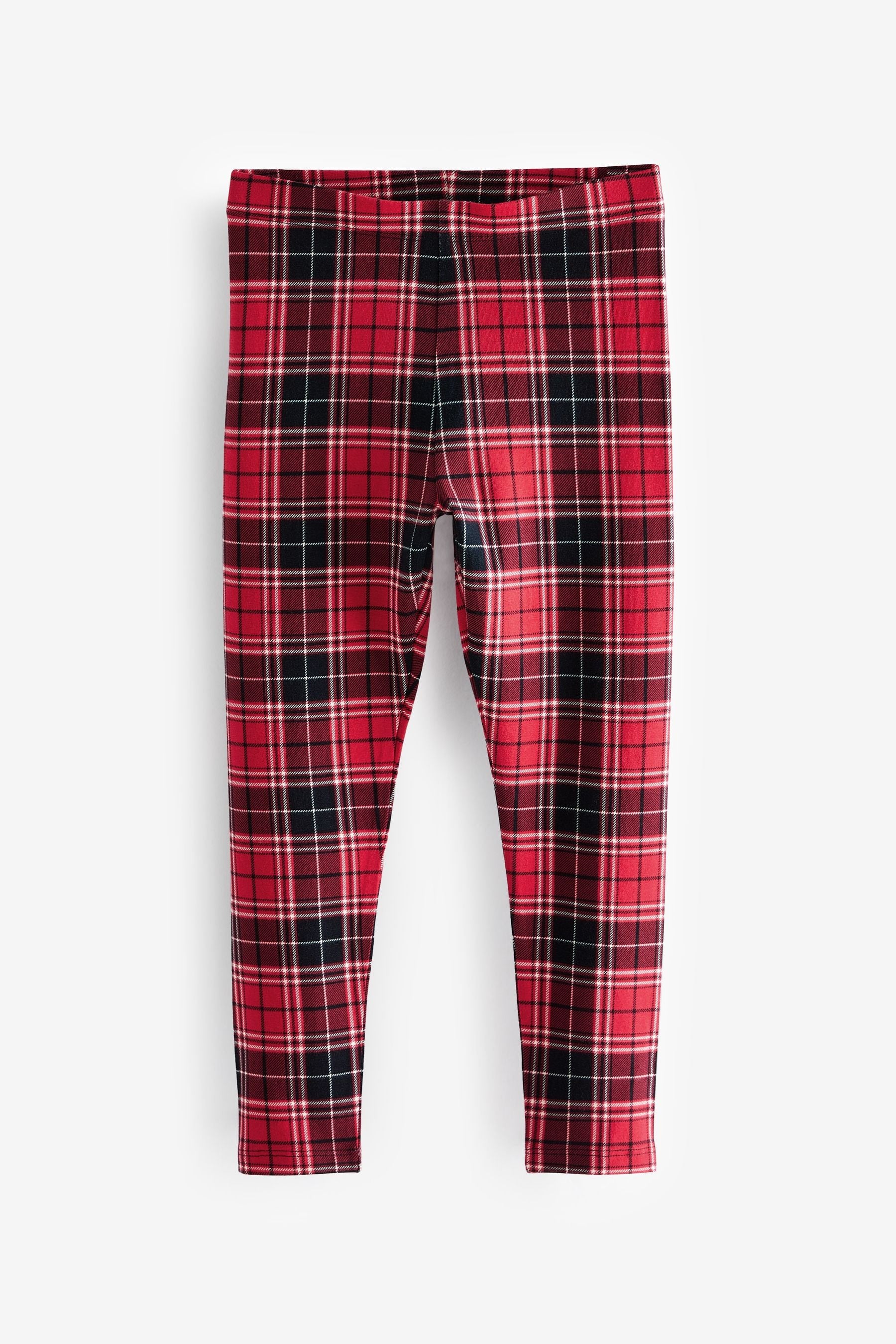 Red/Black Check Printed Leggings (3-16yrs)