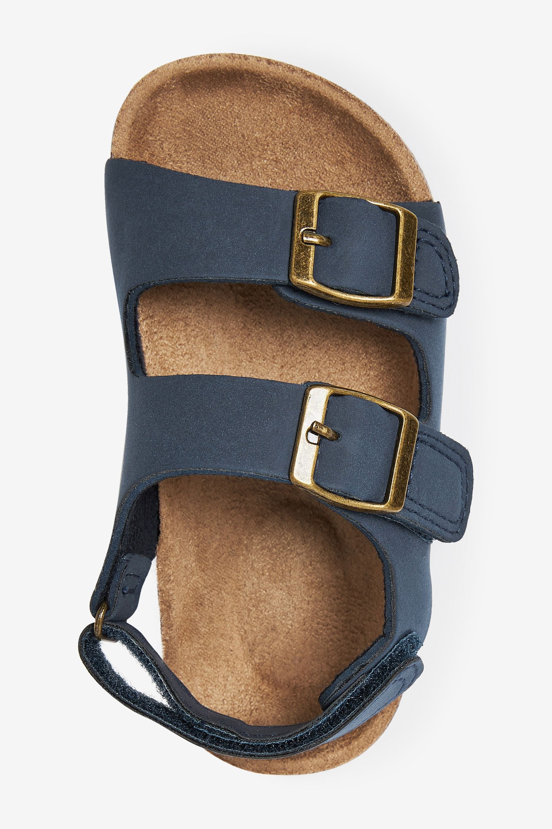 Navy Blue Buckle Corkbed Sandals