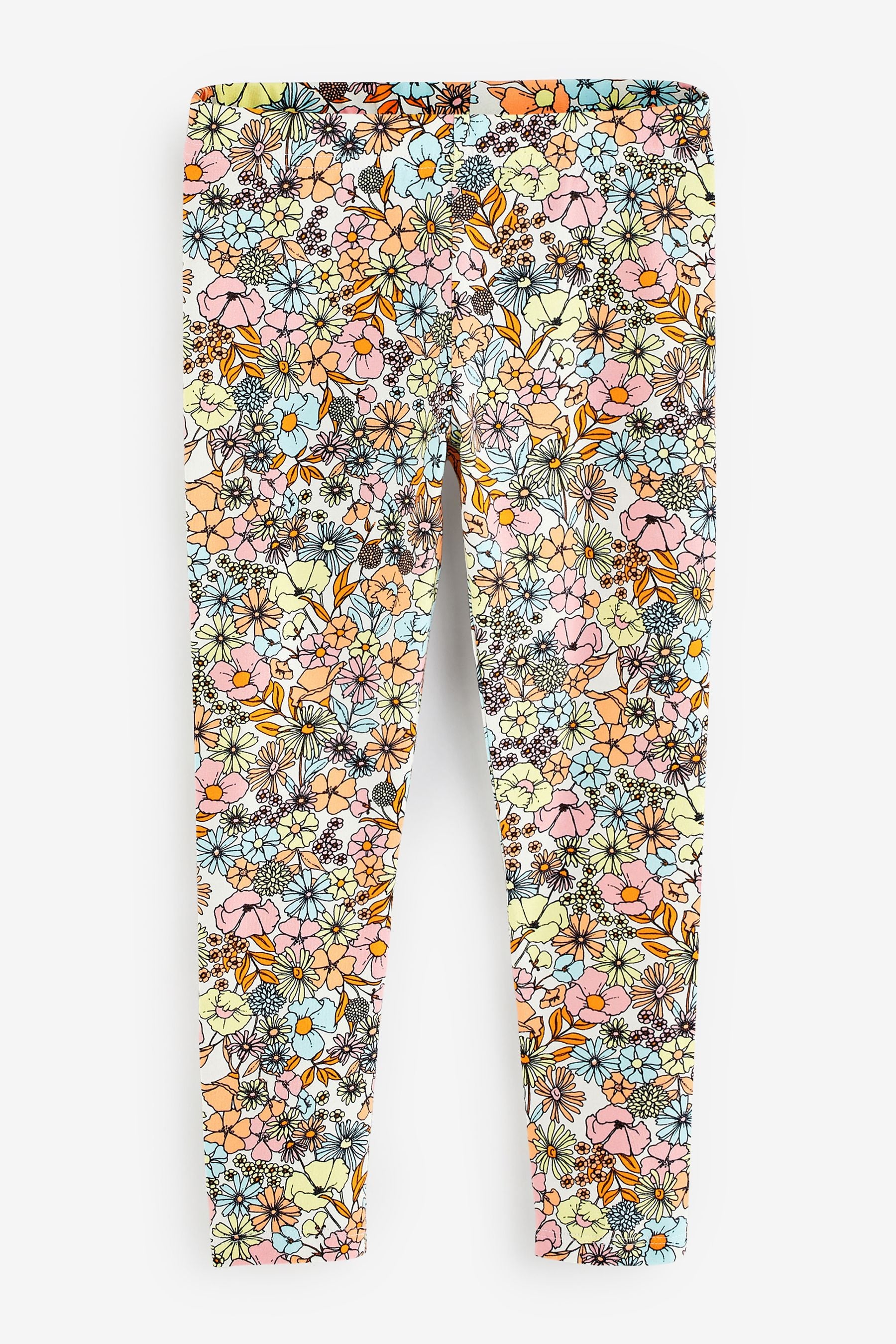 Ecru White Oversized Sun Floral Legging Set (3-16yrs)