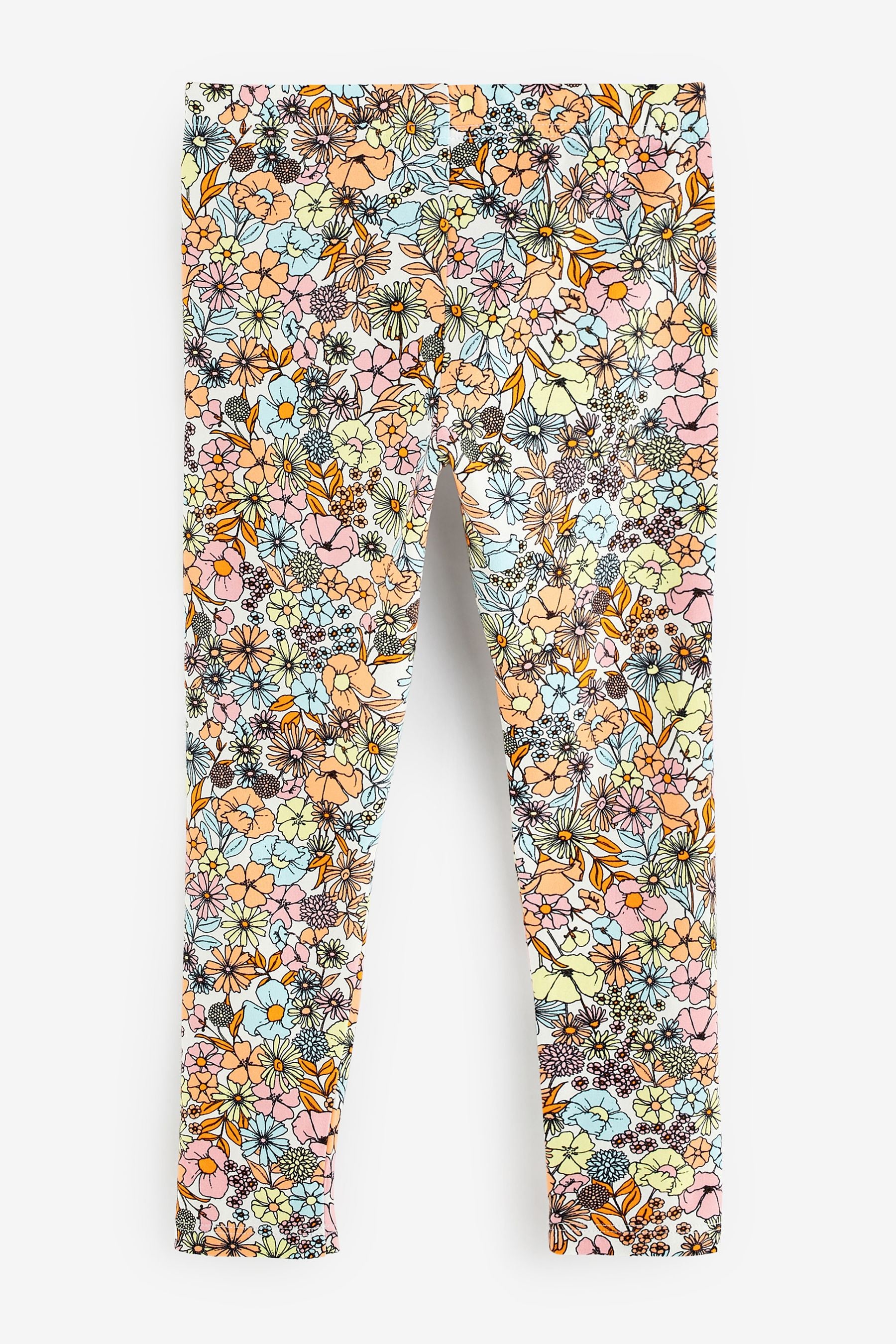 Ecru White Oversized Sun Floral Legging Set (3-16yrs)