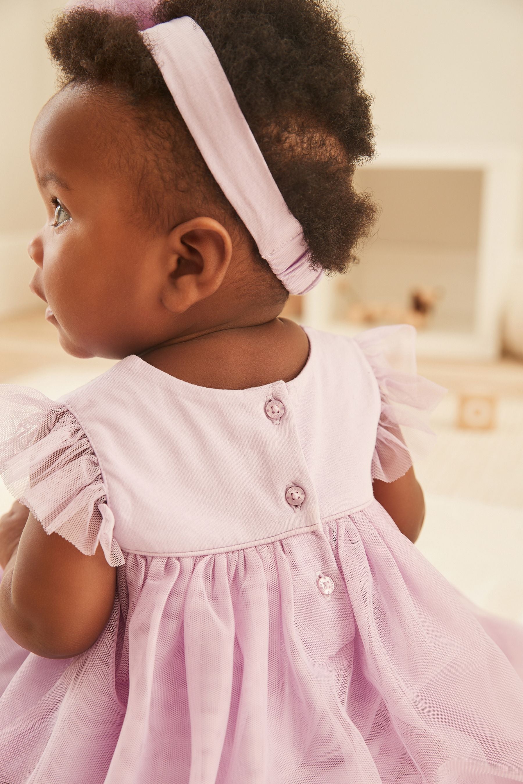 Lilac Purple Baby Occasion Dress (0mths-2yrs)