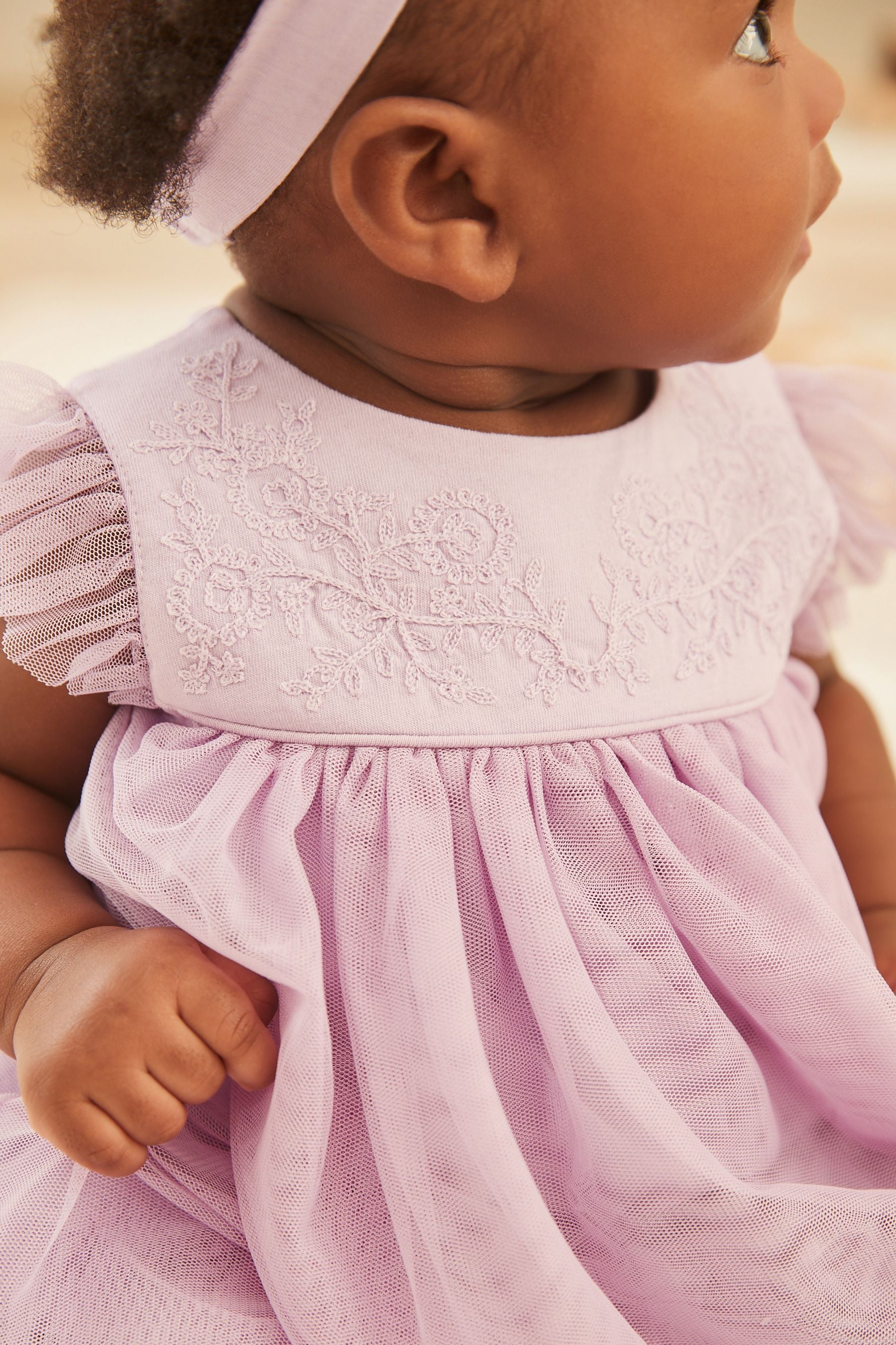 Lilac Purple Baby Occasion Dress (0mths-2yrs)