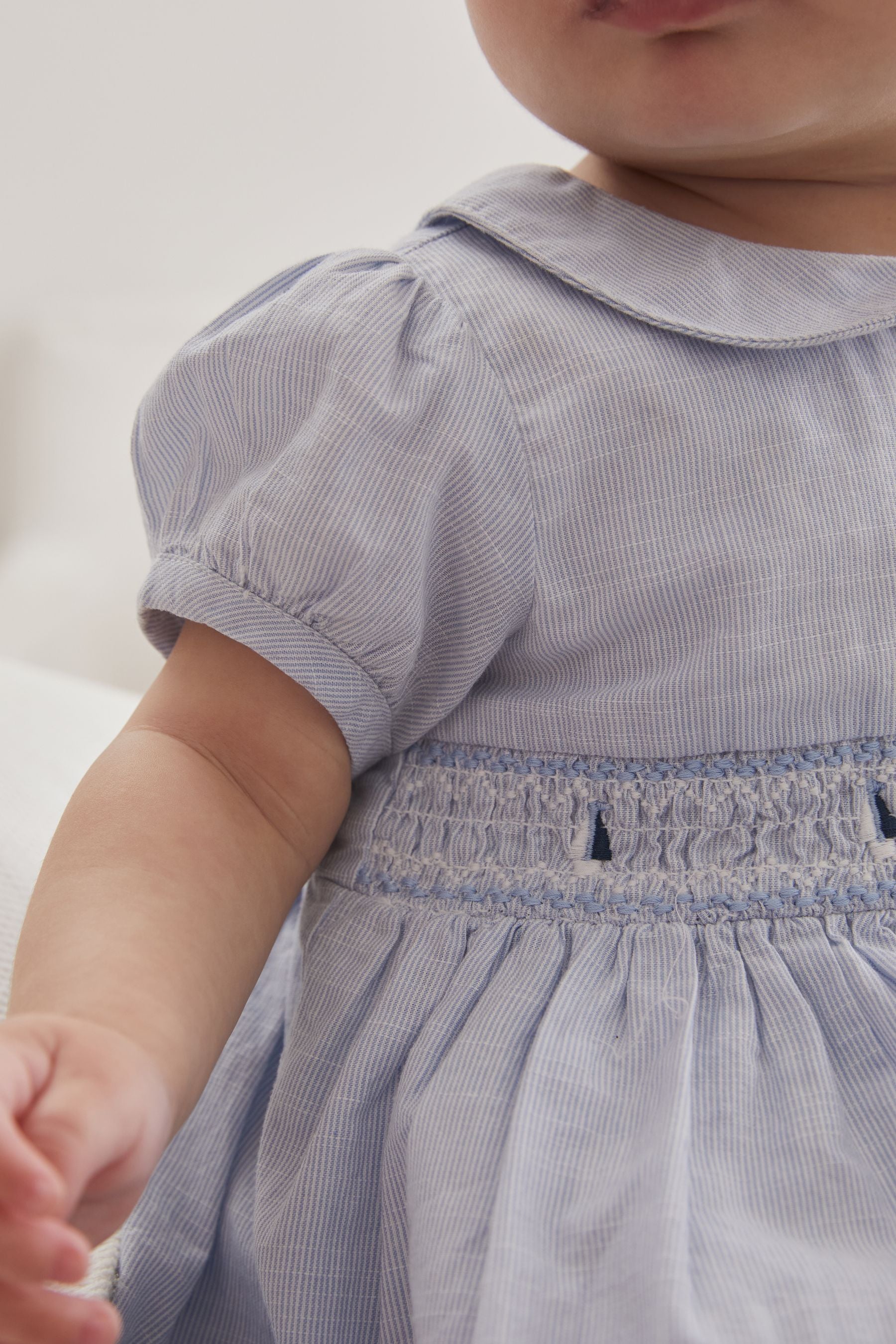 Blue Baby Dress And Knickers Set (0mths-2yrs)