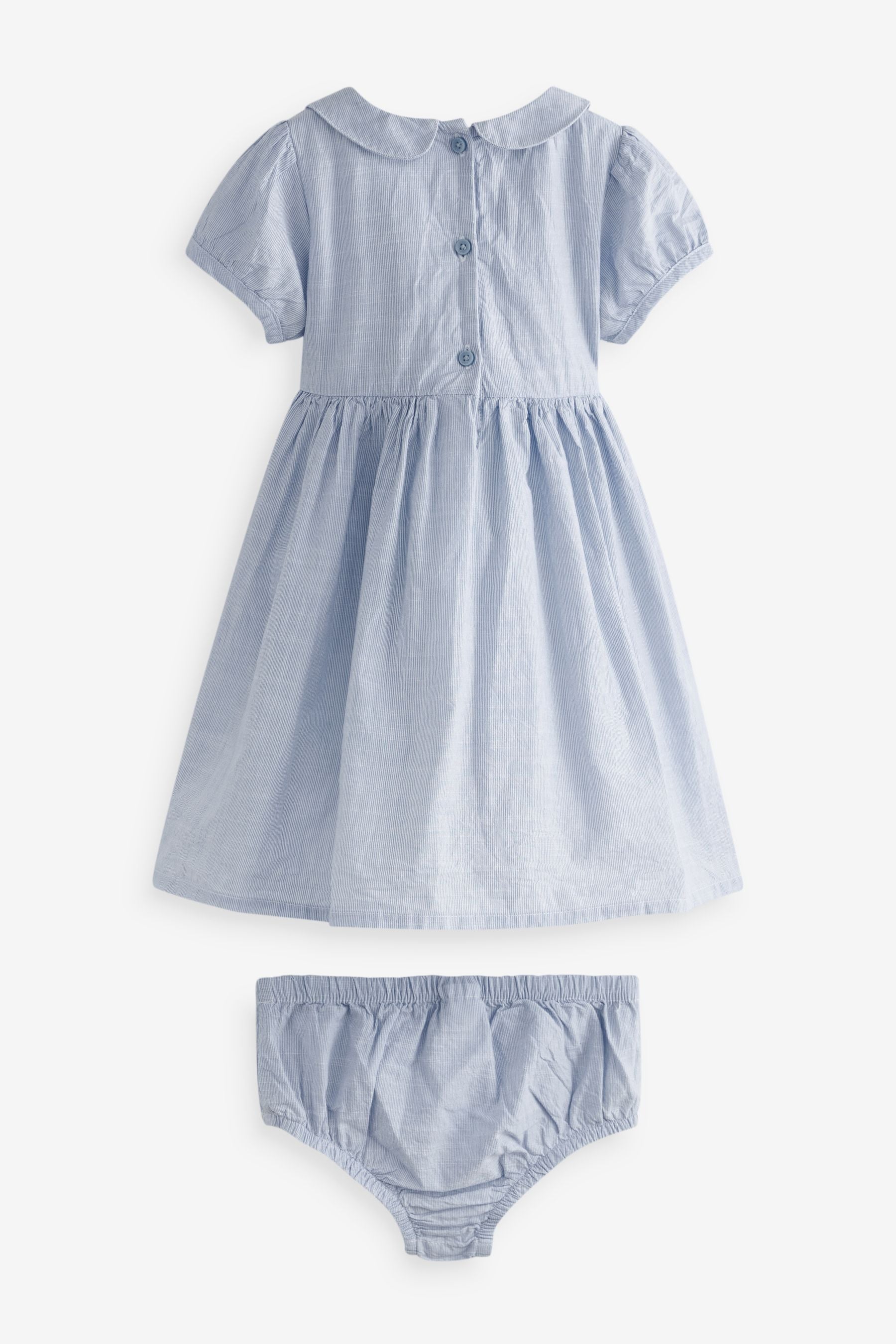 Blue Baby Dress And Knickers Set (0mths-2yrs)