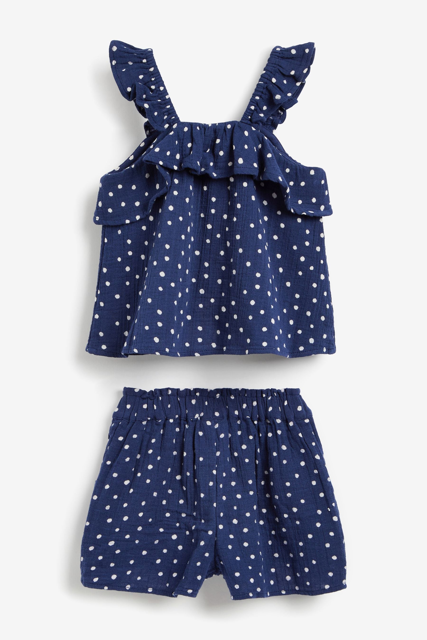 Navy Woven Blouse And Shorts Set (3mths-7yrs)