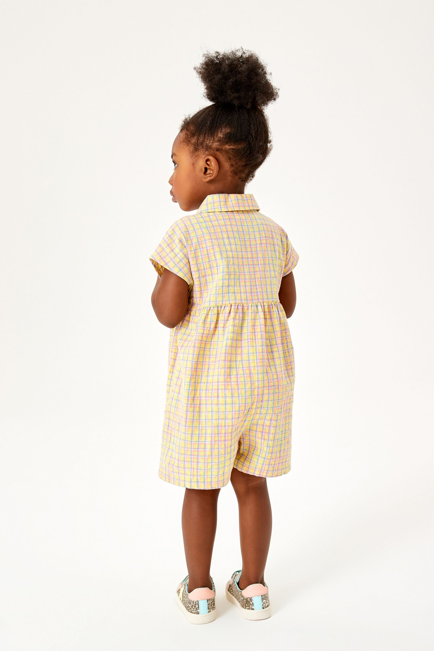 Multi Check Button Front Playsuit (3mths-7yrs)