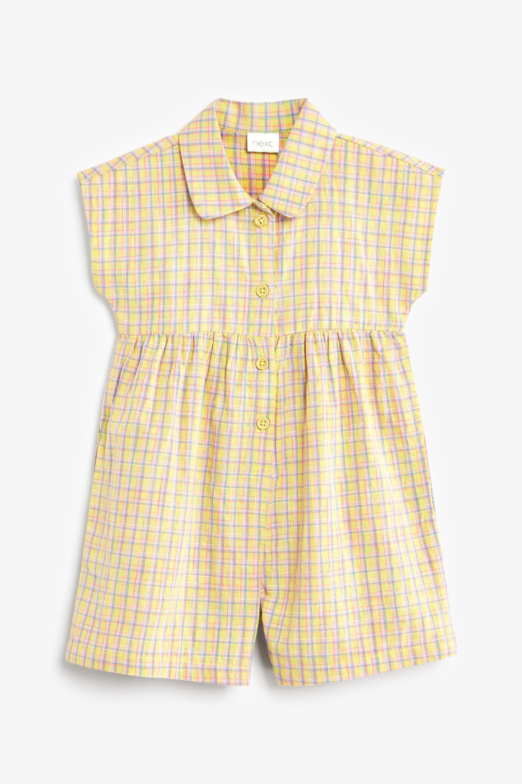 Multi Check Button Front Playsuit (3mths-7yrs)