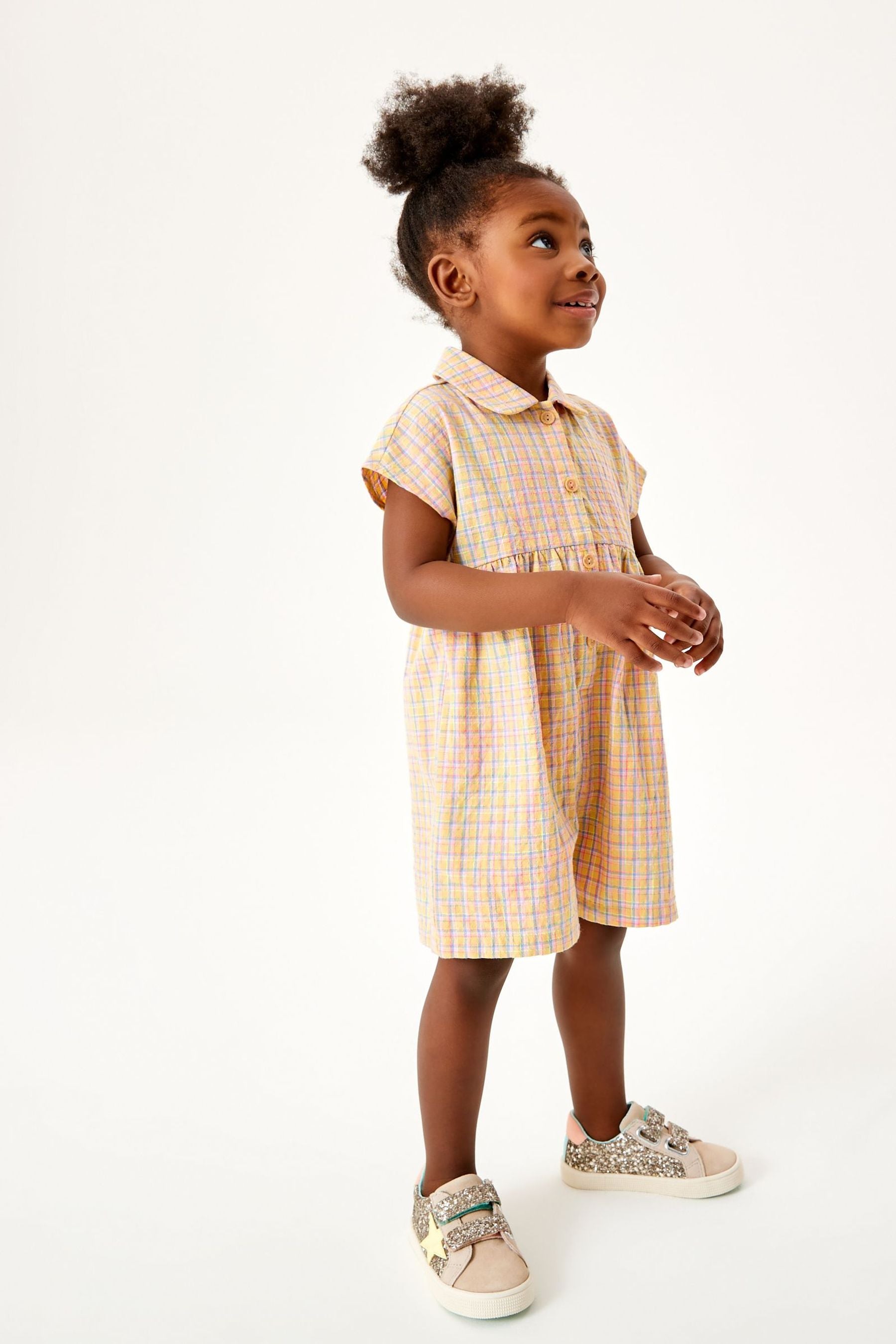 Multi Check Button Front Playsuit (3mths-7yrs)