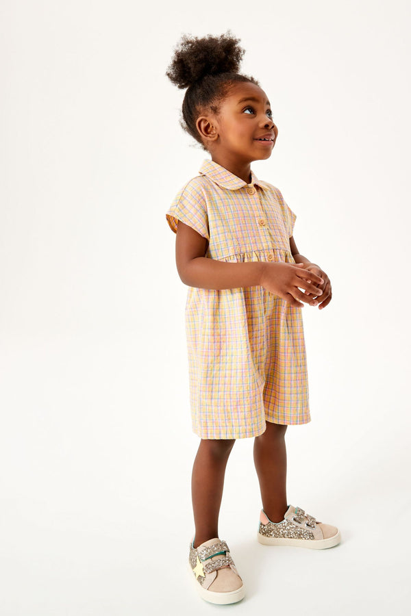 Multi Check Button Front Playsuit (3mths-7yrs)