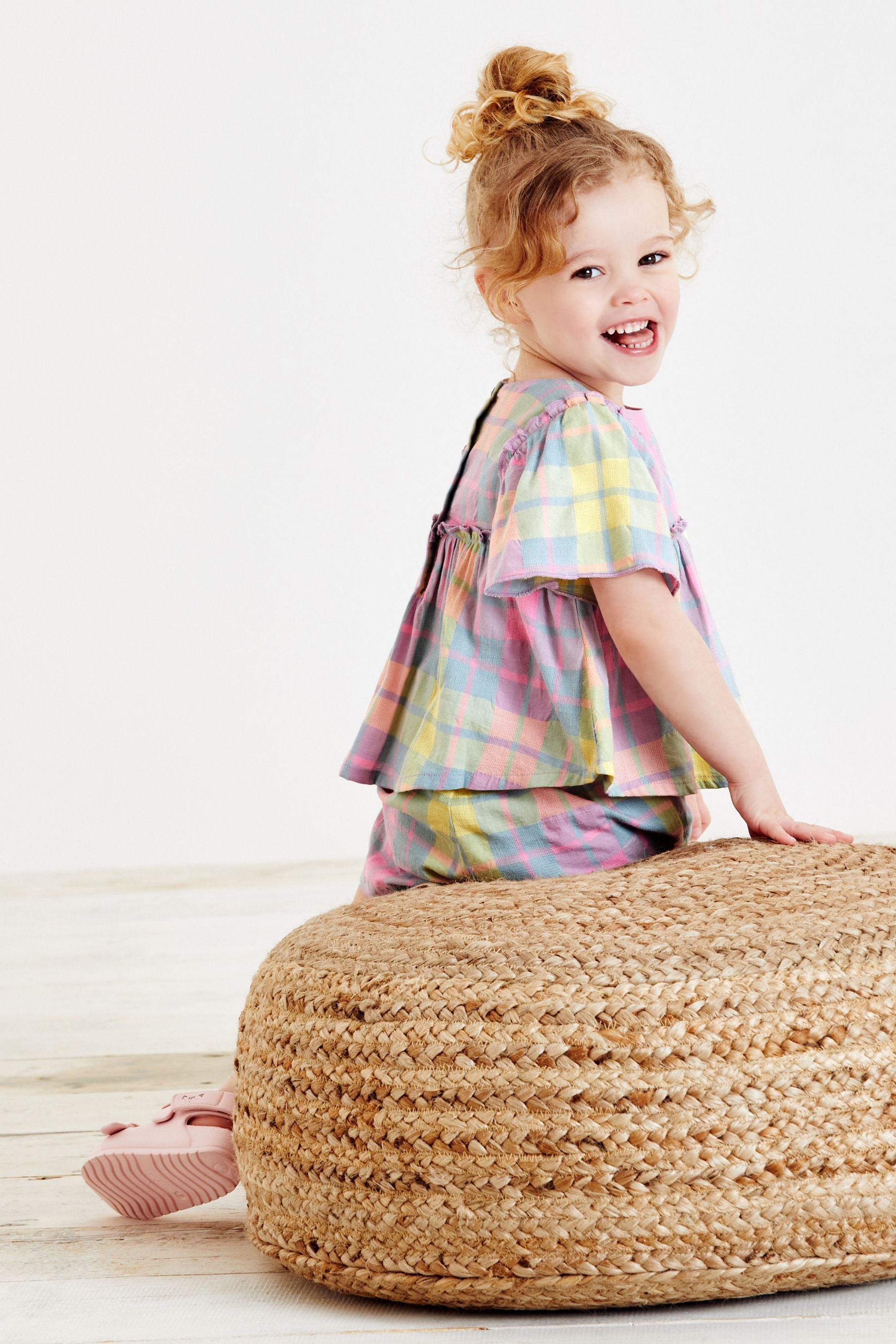 Rainbow Check Woven Blouse And Shorts Set (3mths-7yrs)