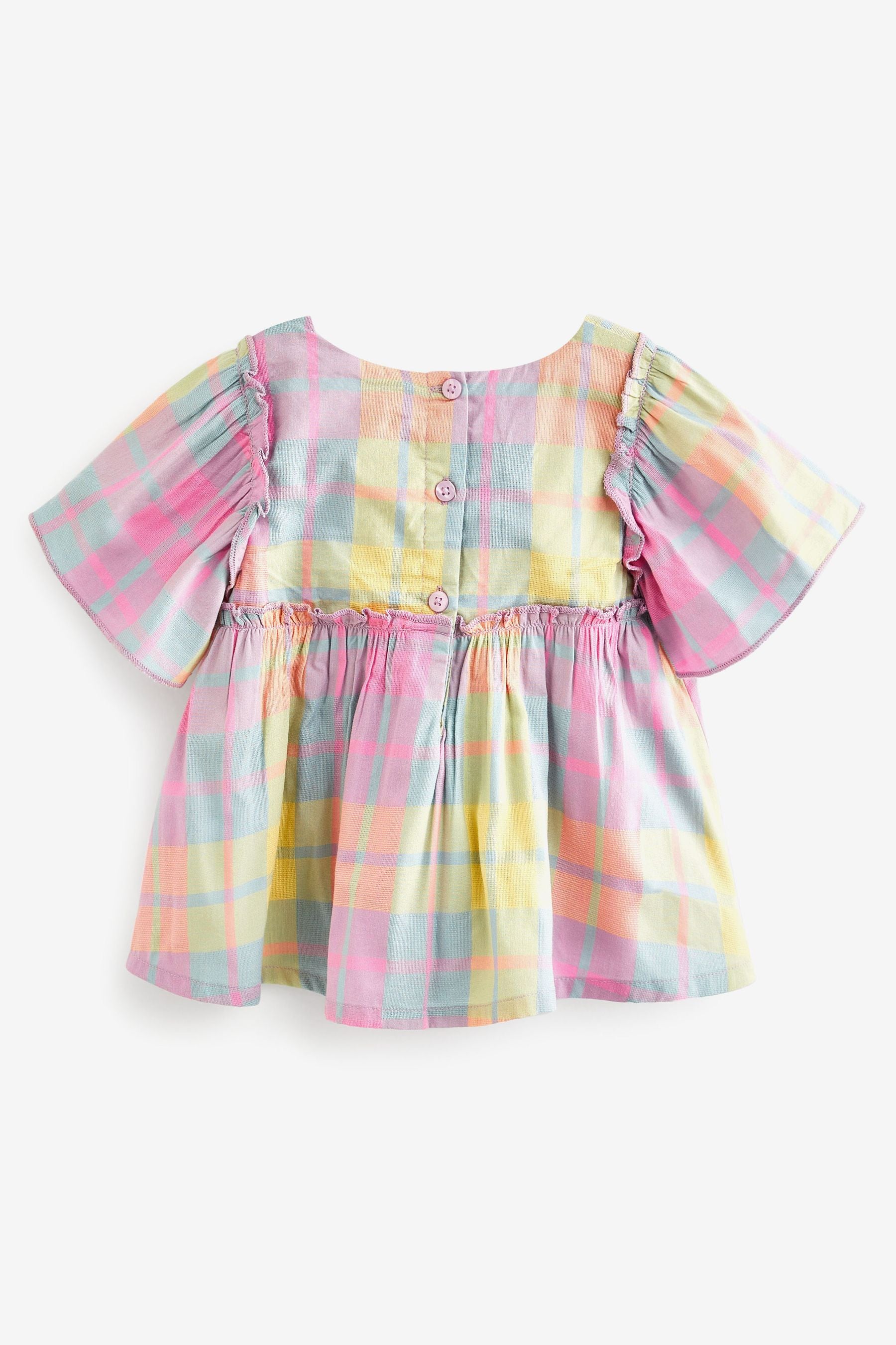 Rainbow Check Woven Blouse And Shorts Set (3mths-7yrs)