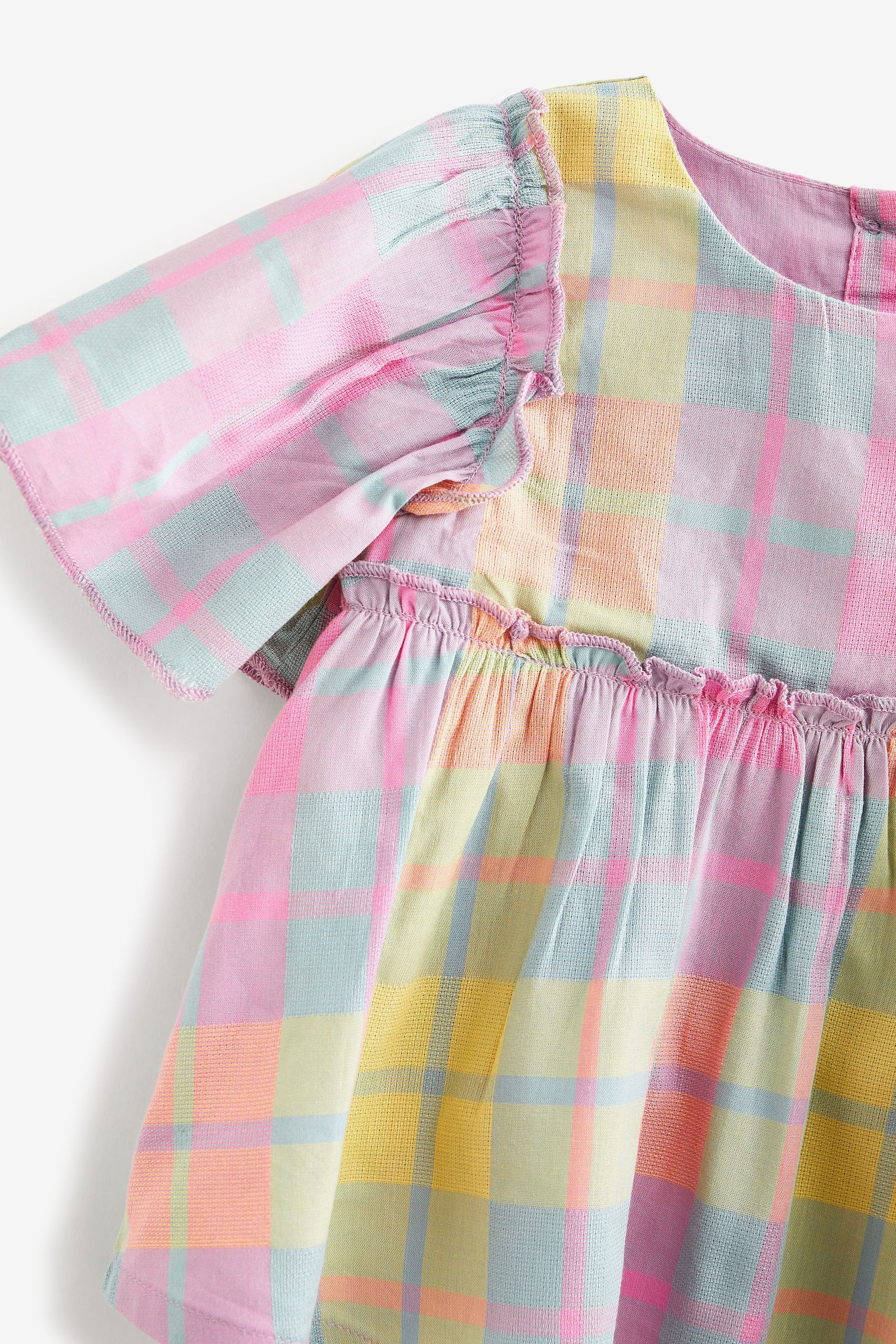 Rainbow Check Woven Blouse And Shorts Set (3mths-7yrs)