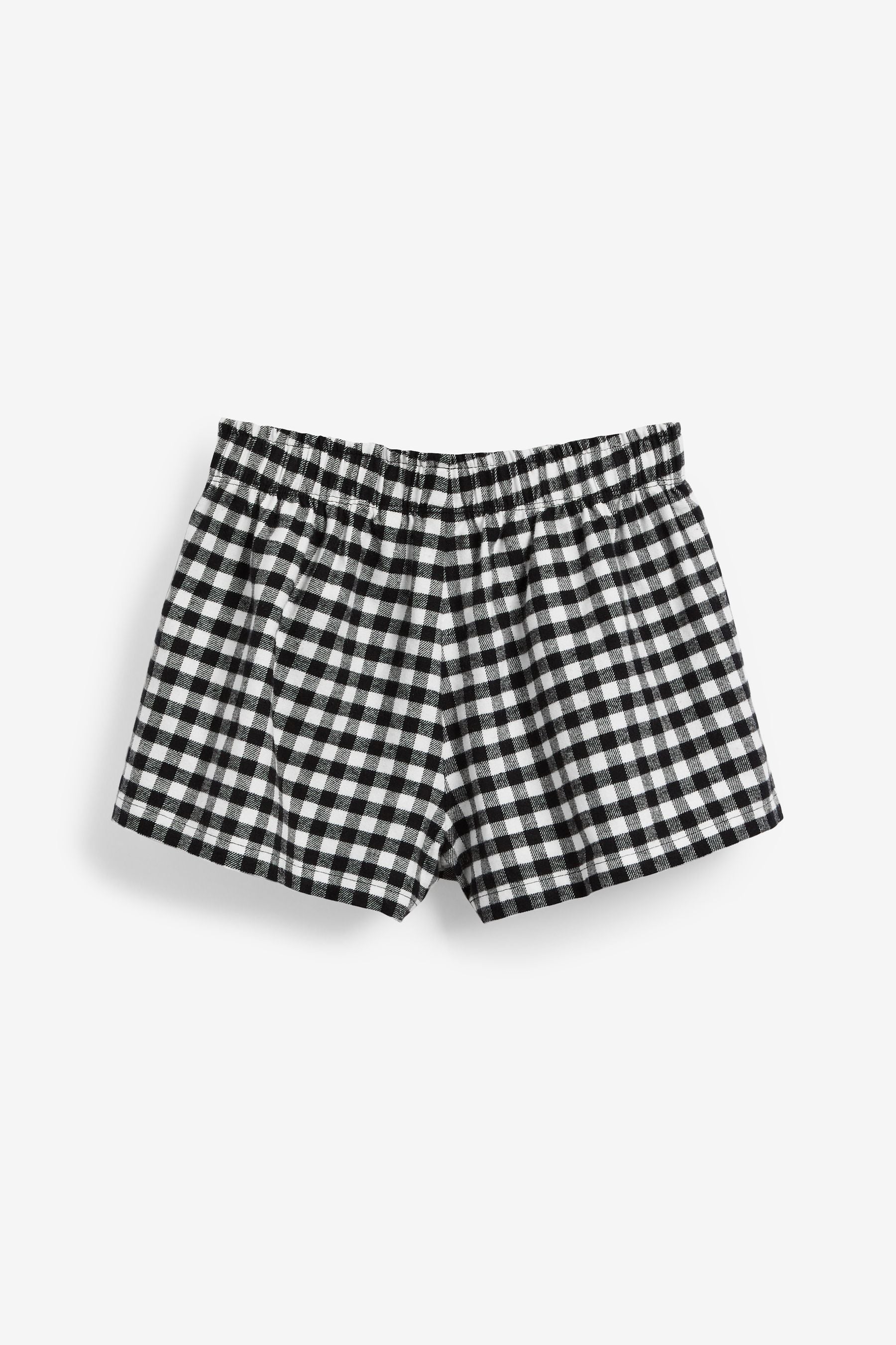 Black/White Check 2 Pack Woven Bottom Short Pyjamas (3-16yrs)