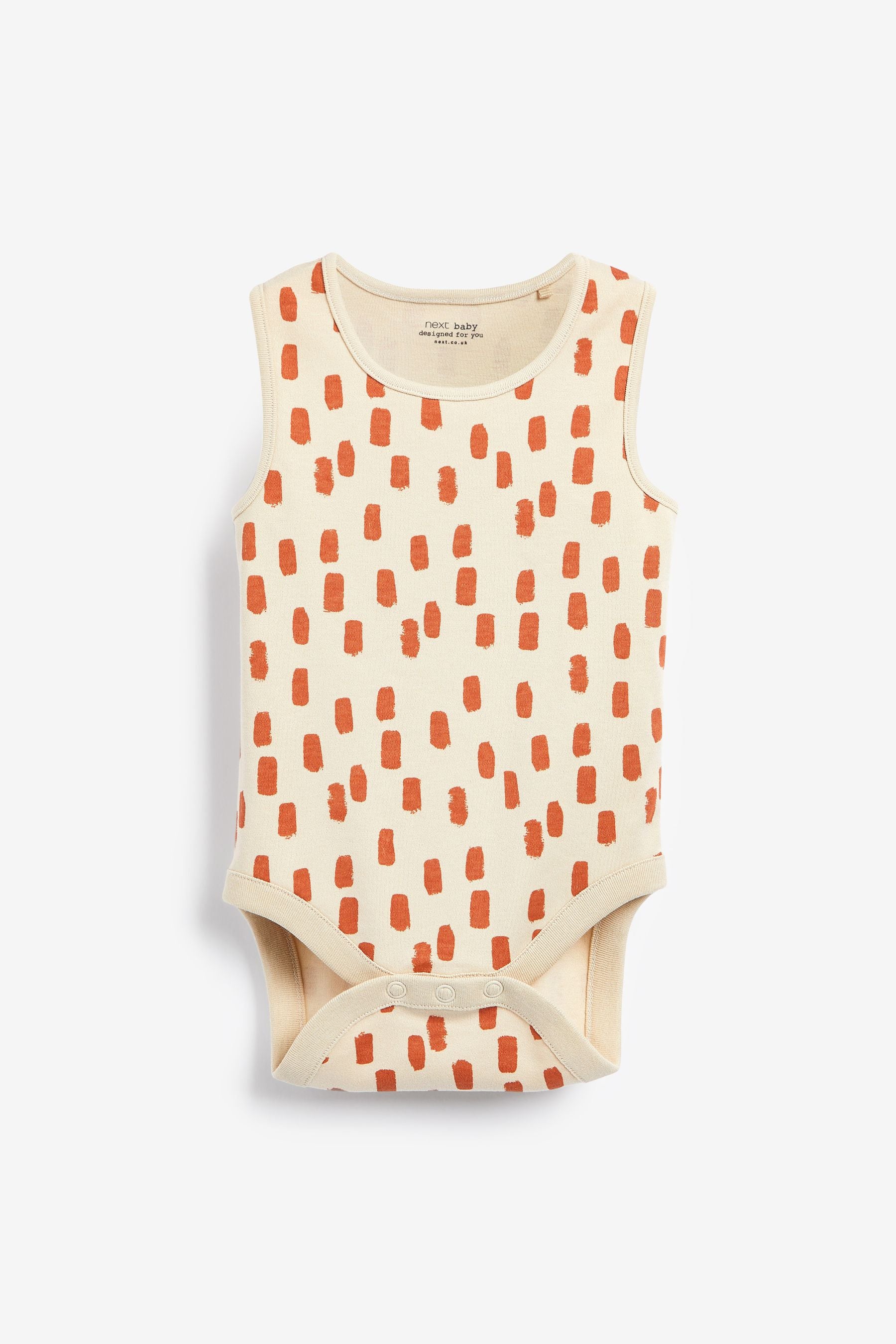 Tan Brown Baby 5 Pack Vest Bodysuits (0mths-3yrs)