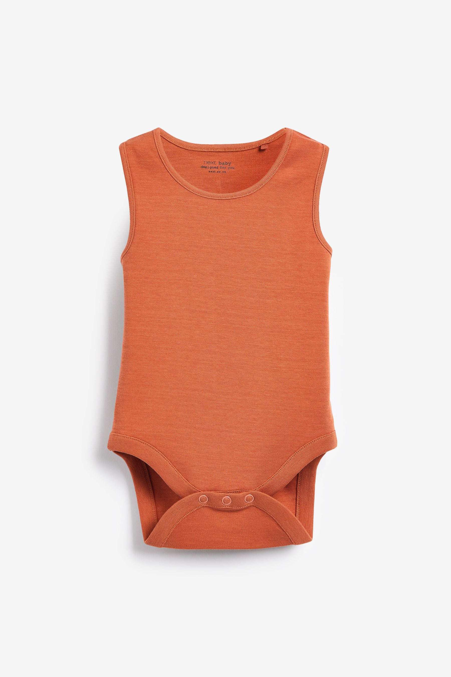 Tan Brown Baby 5 Pack Vest Bodysuits (0mths-3yrs)