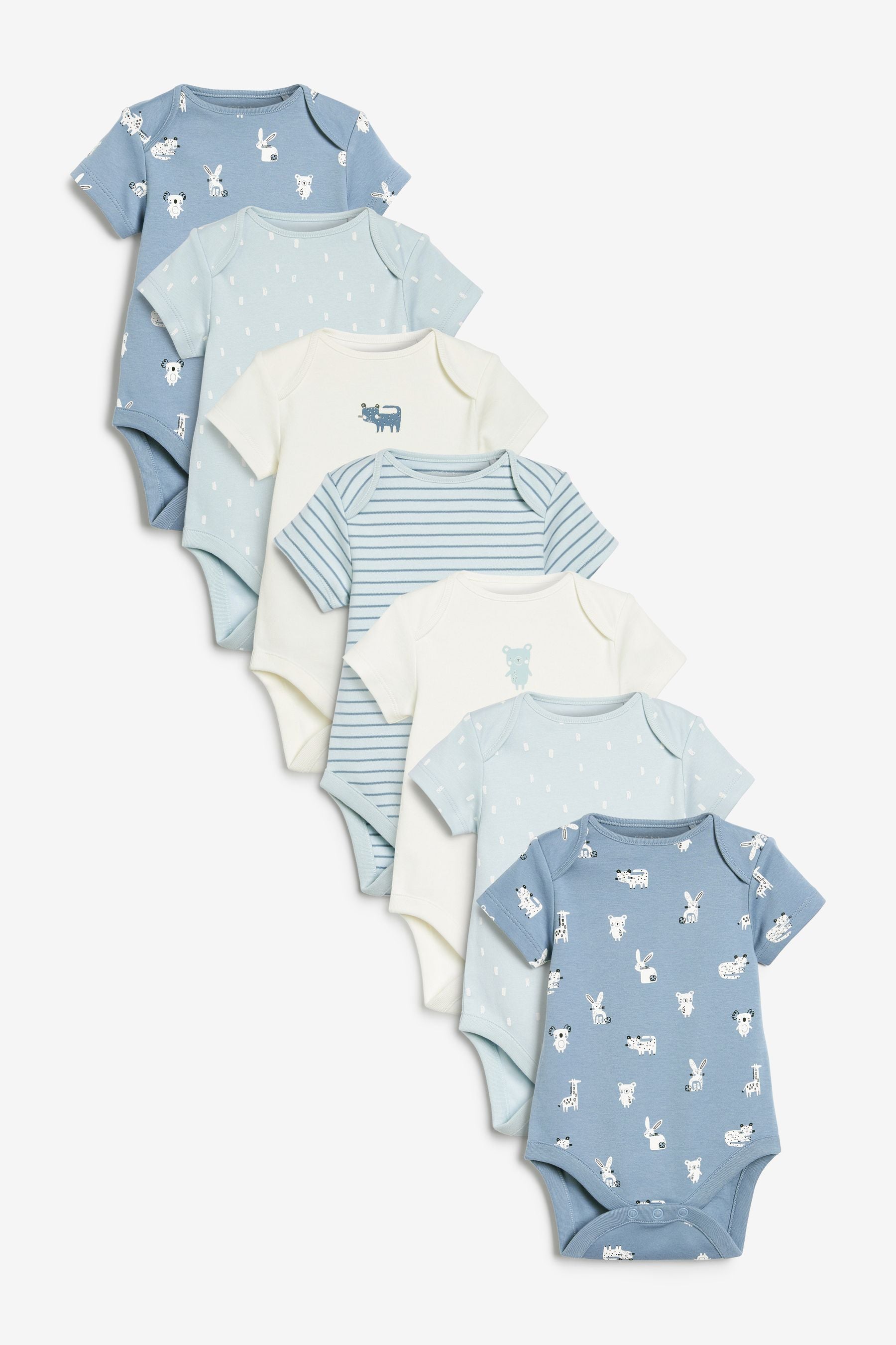 Blue Bunny Baby 7 Pack Short Sleeve Bodysuits (0mths-3yrs)