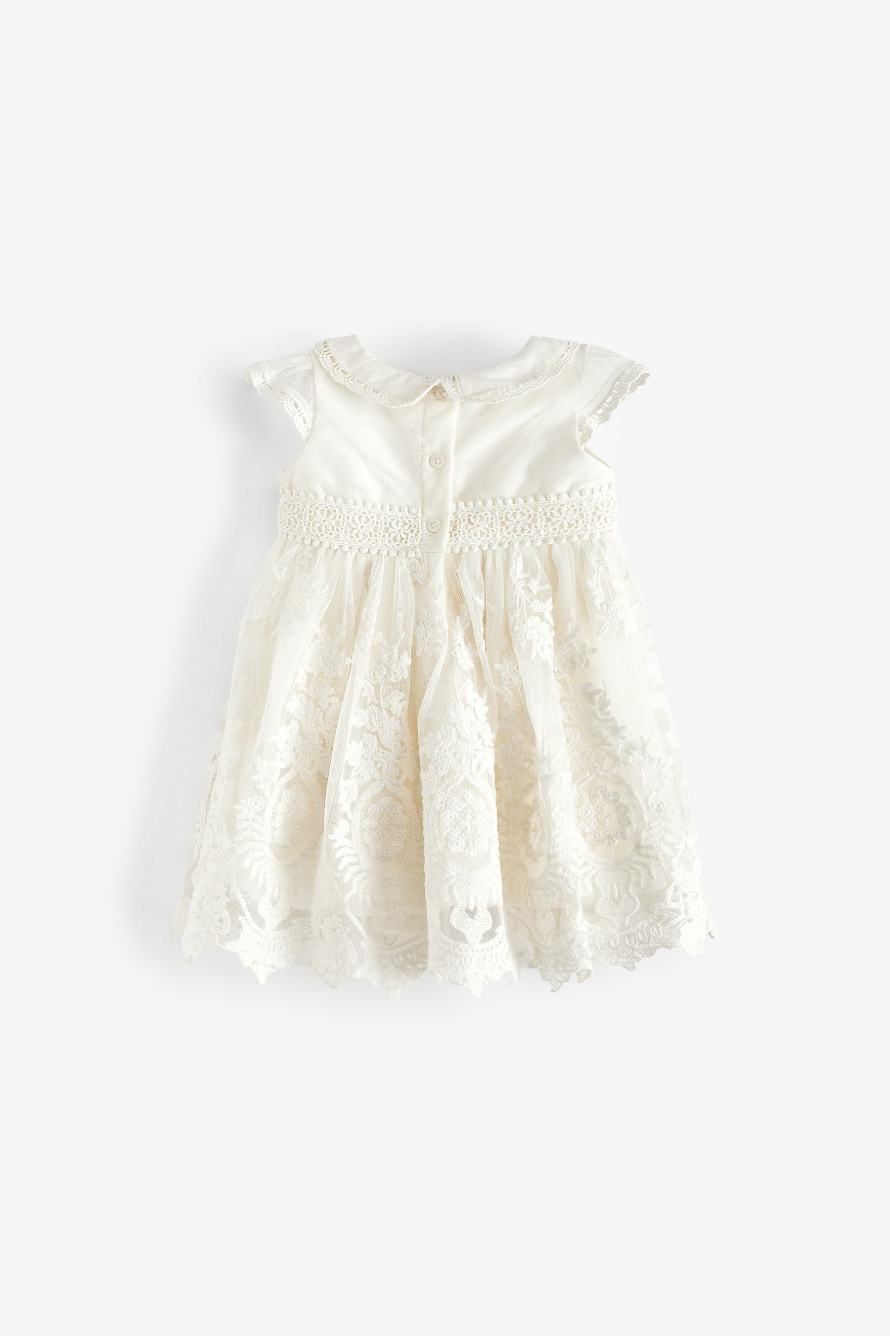 White Short Length Baby Christening Dress (0mths-2yrs)