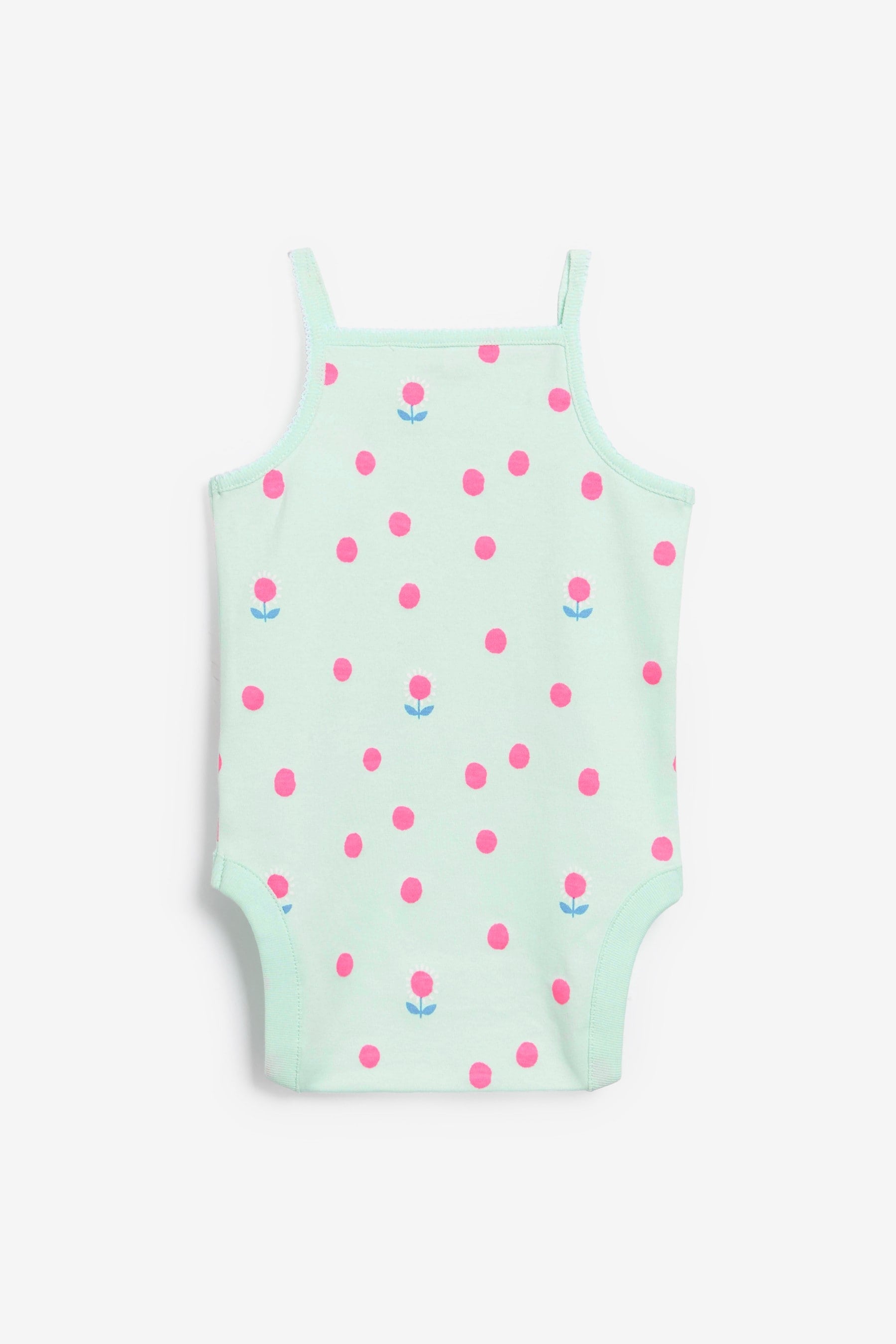 Bright 5 pack Strappy Vest Printed Baby Bodysuits