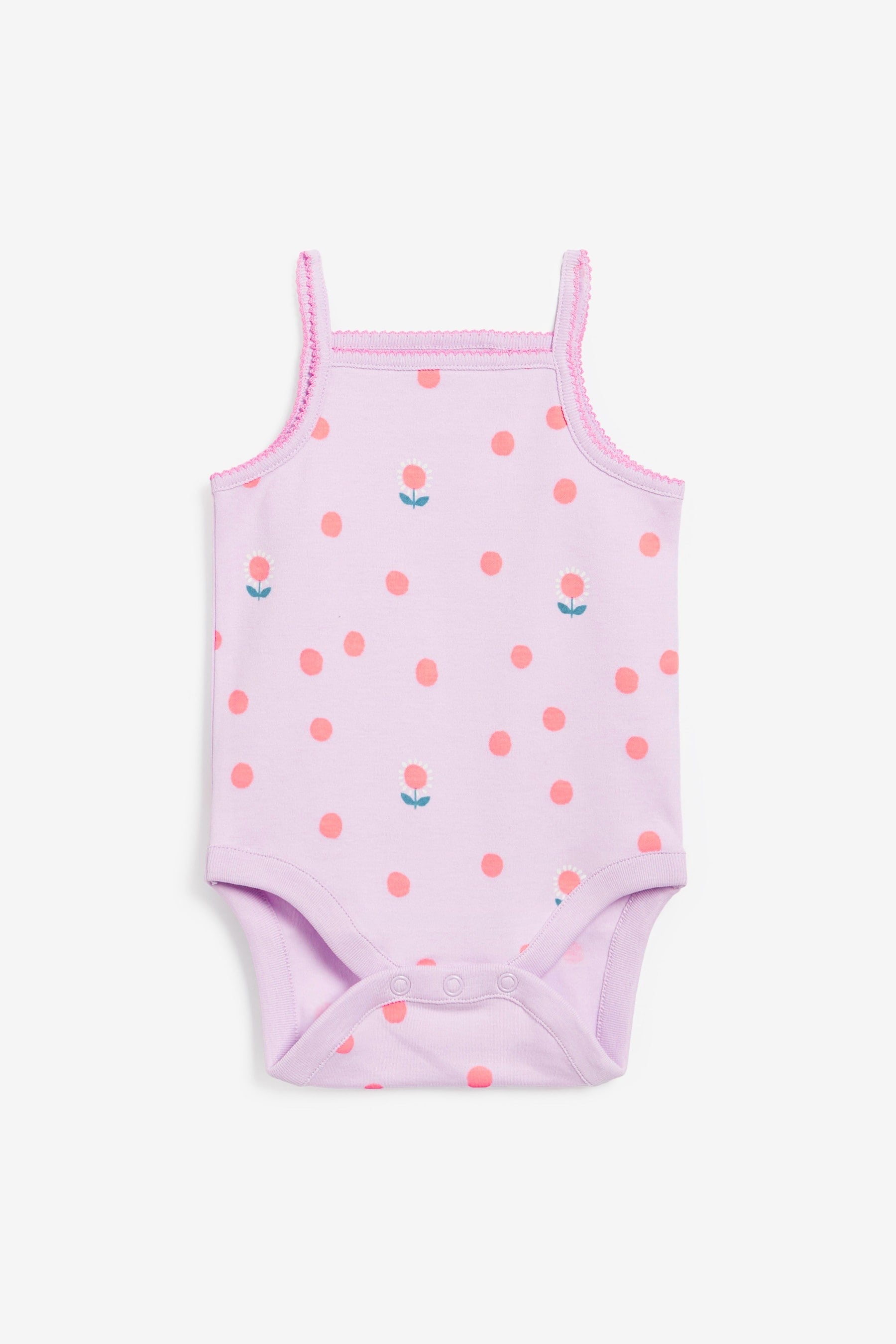 Bright 5 pack Strappy Vest Printed Baby Bodysuits