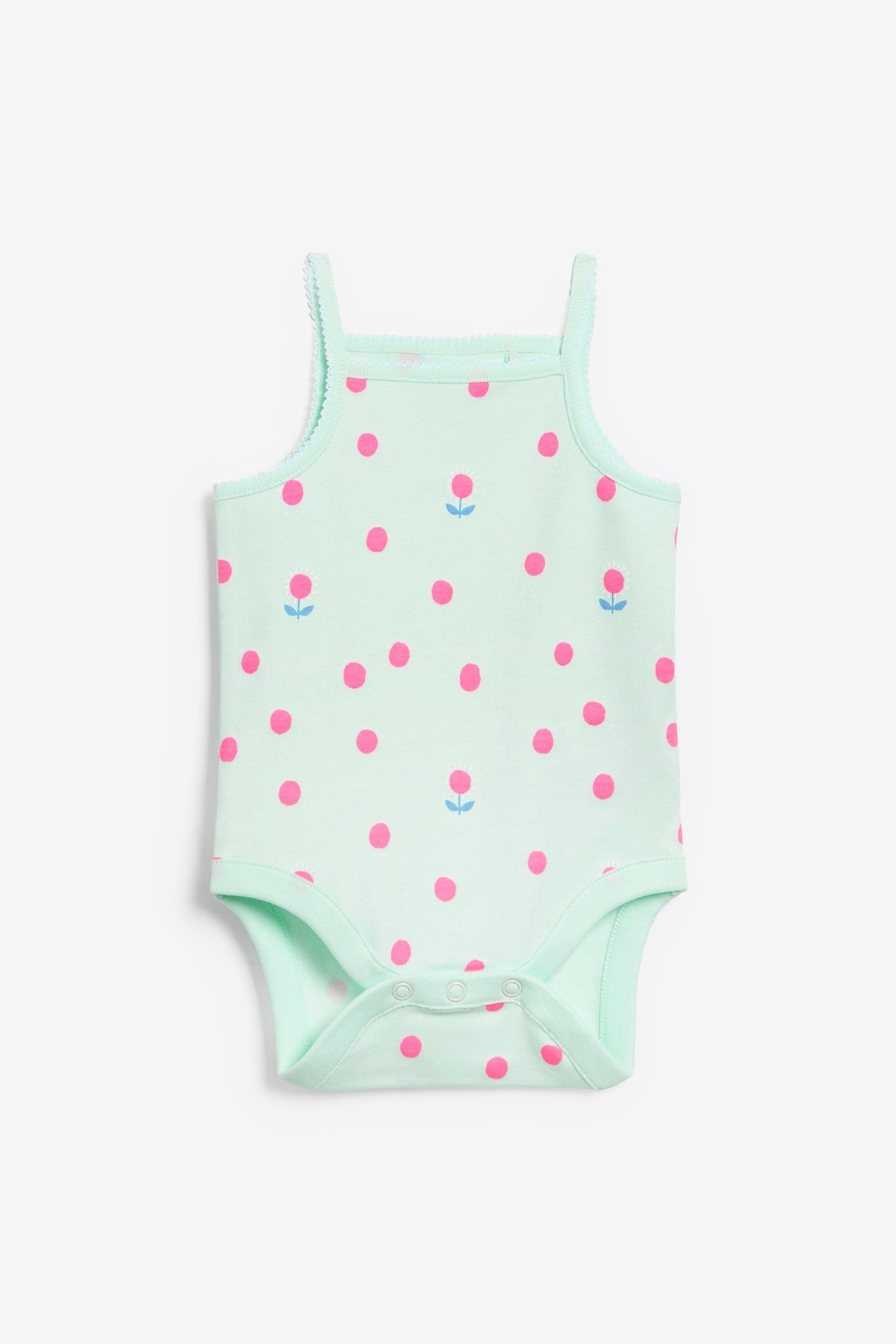 Bright 5 pack Strappy Vest Printed Baby Bodysuits