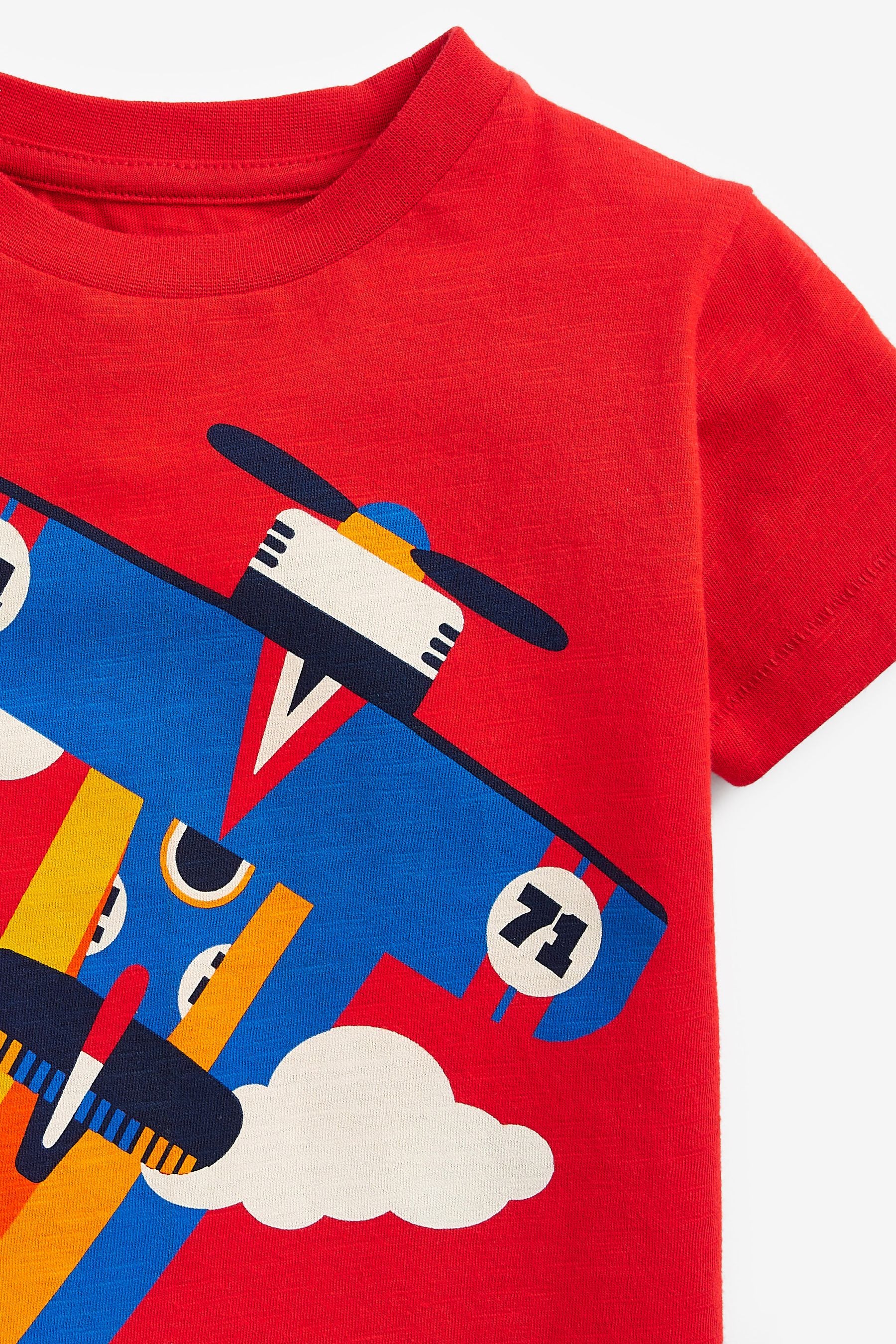 Red Aeroplane Short Sleeve Character T-Shirt (3mths-7yrs)