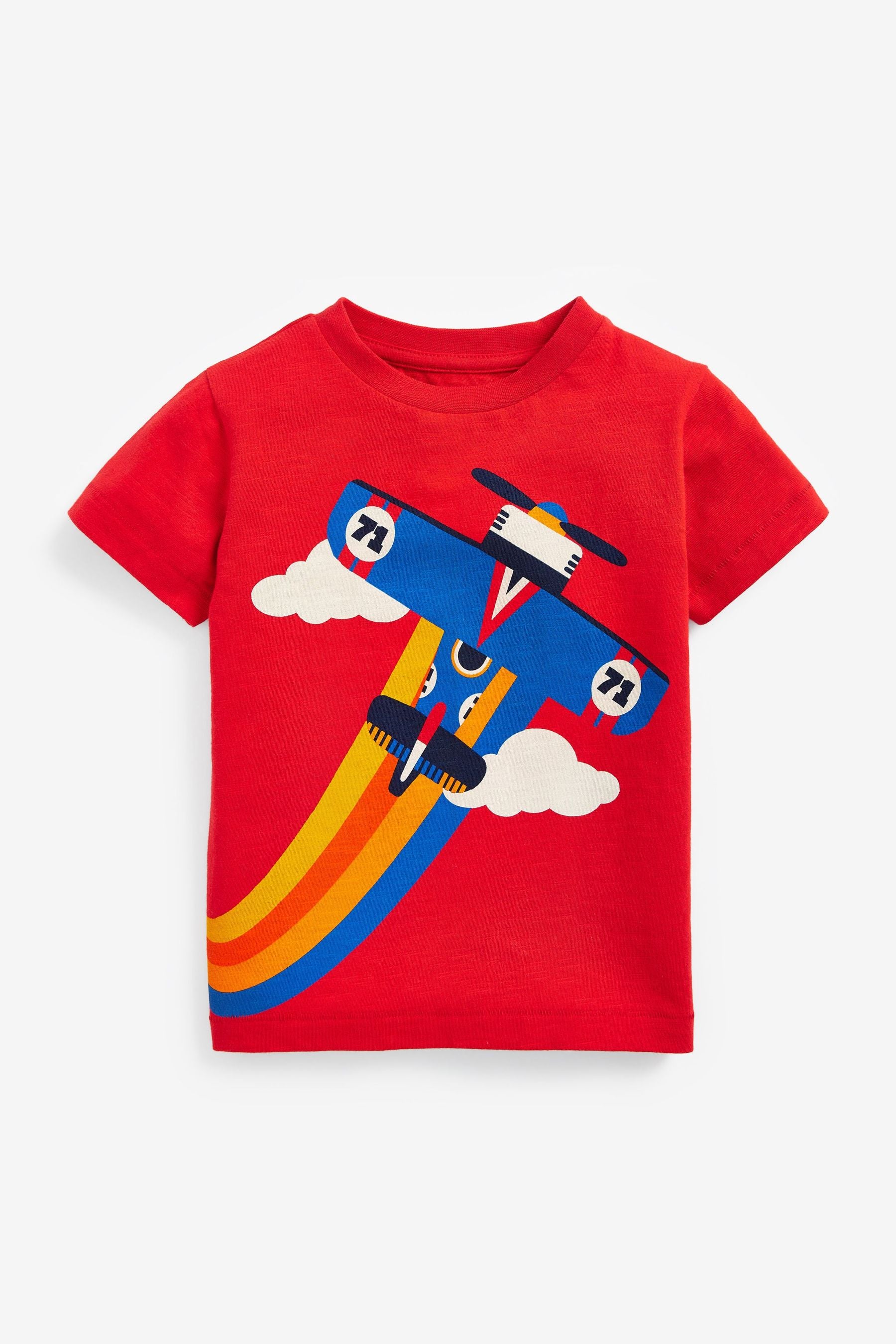 Red Aeroplane Short Sleeve Character T-Shirt (3mths-7yrs)