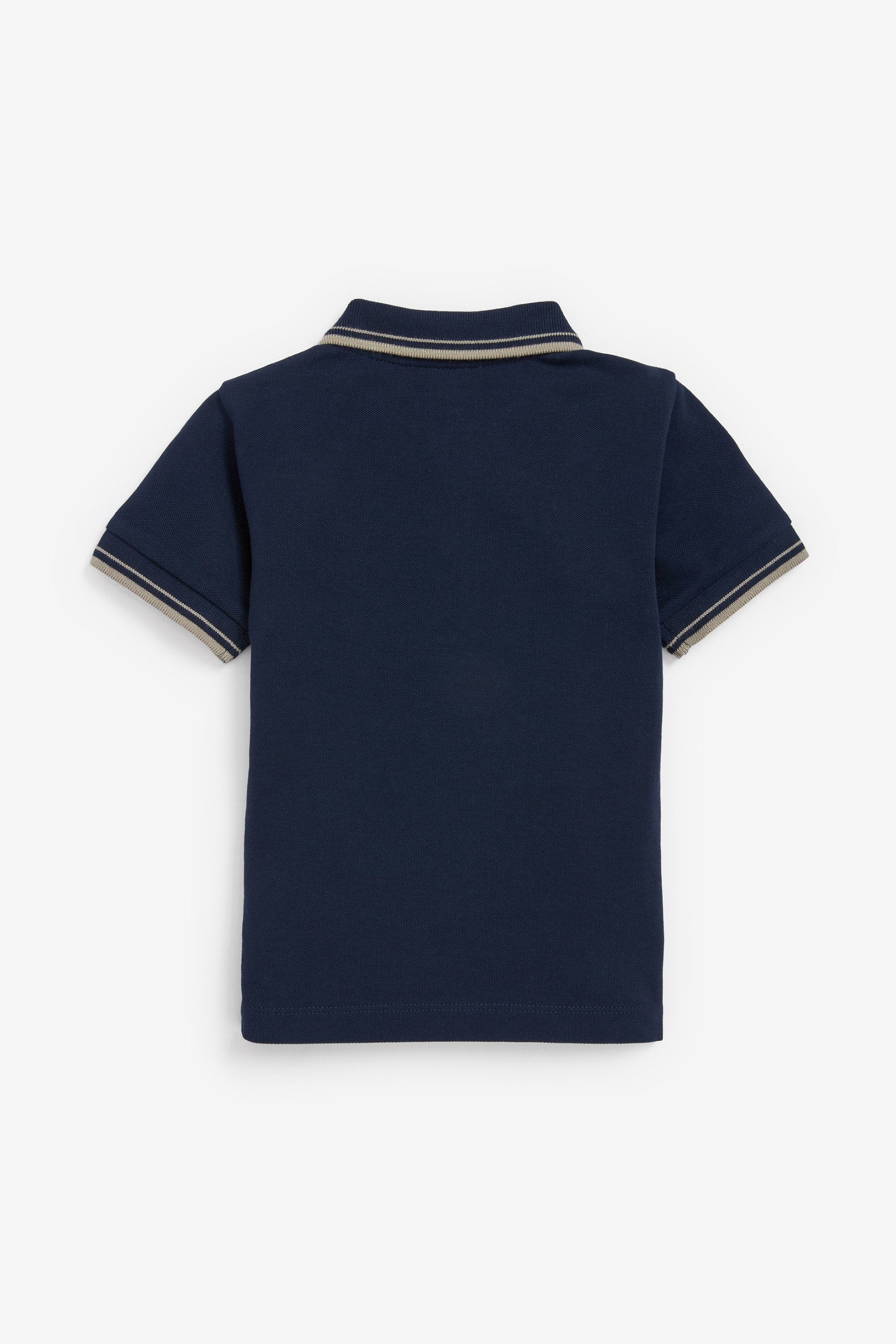 Navy Tipped Short Sleeve Polo Shirt (3mths-7yrs)