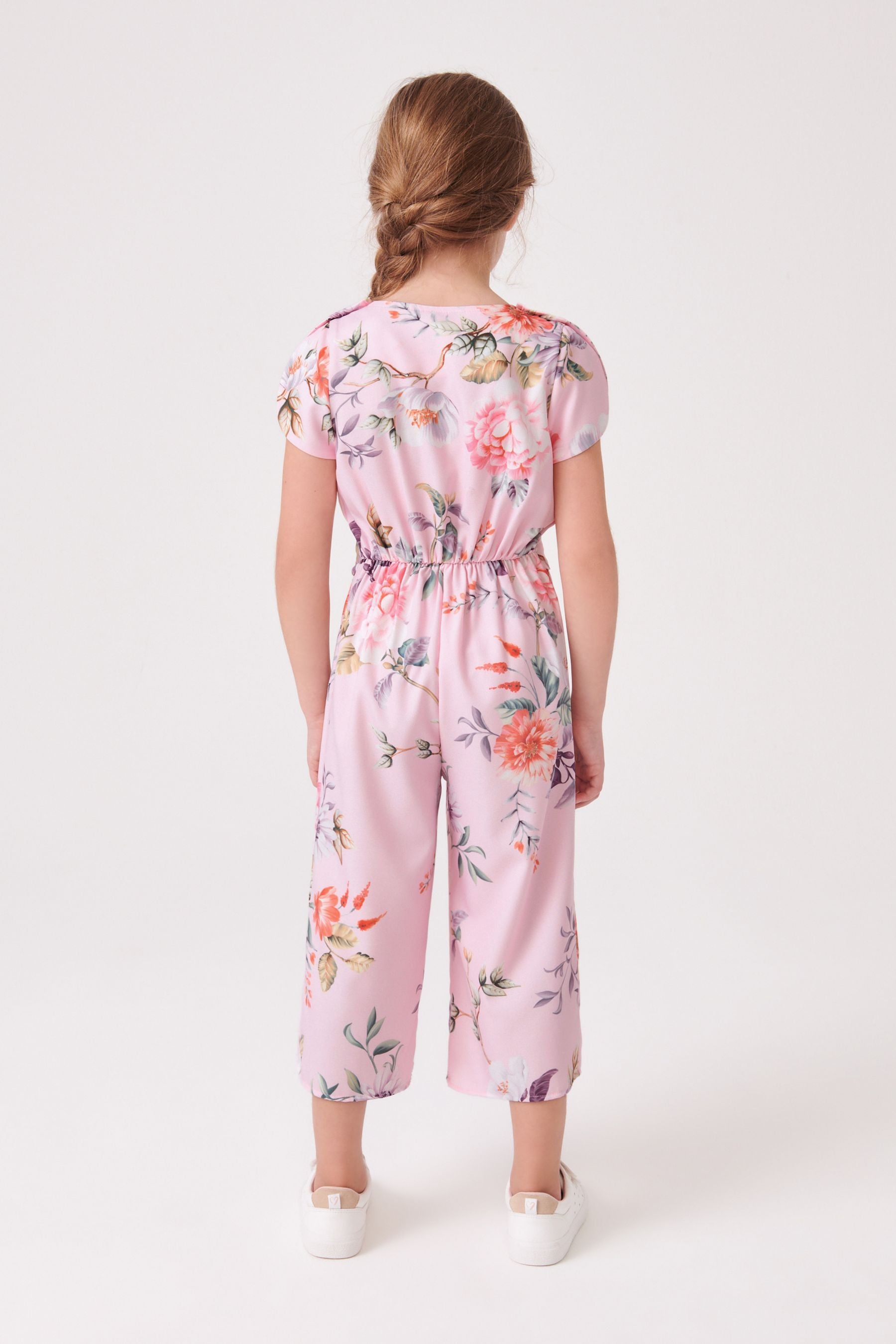 Pink Floral Print Jumpsuit (3-16yrs)