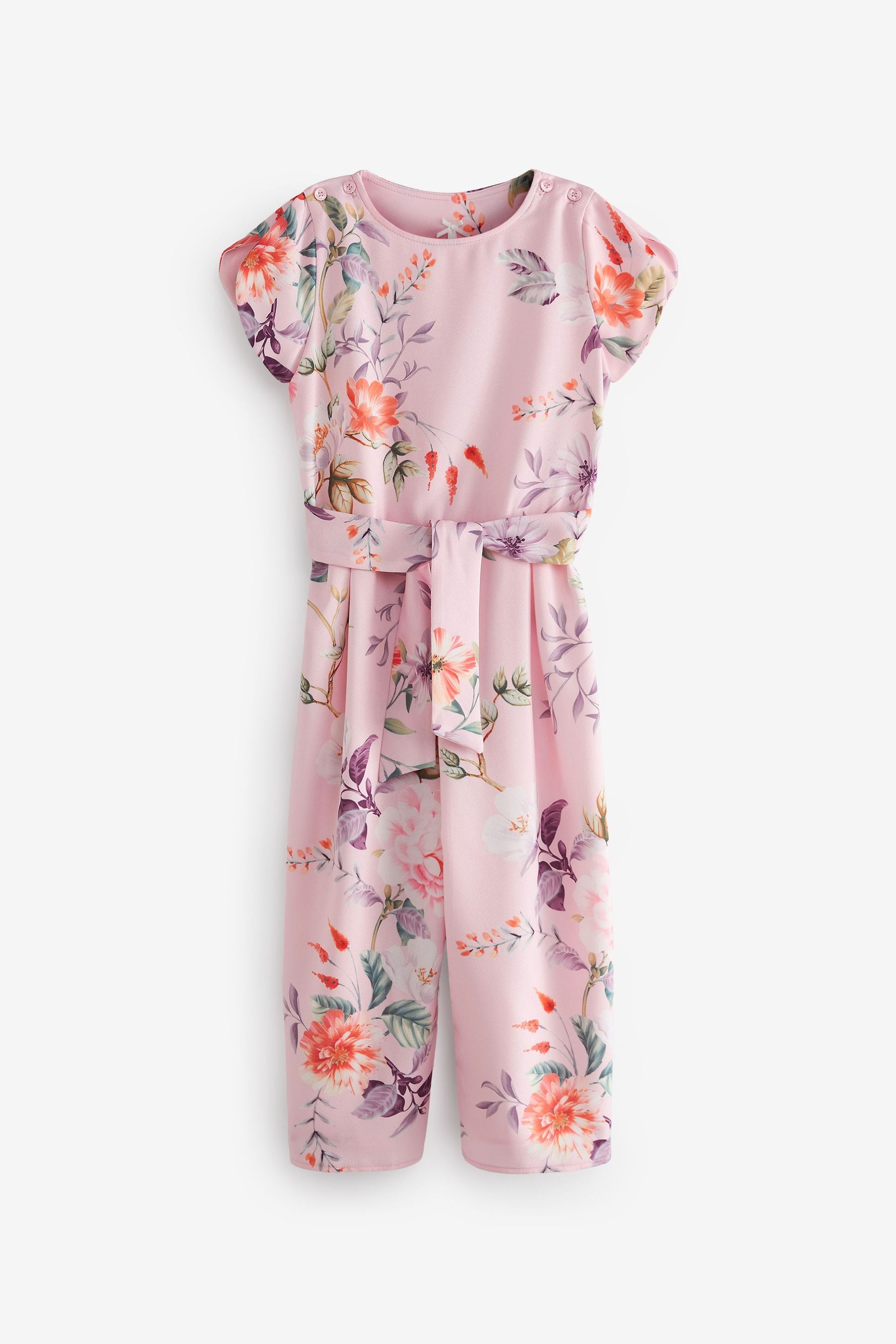 Pink Floral Print Jumpsuit (3-16yrs)